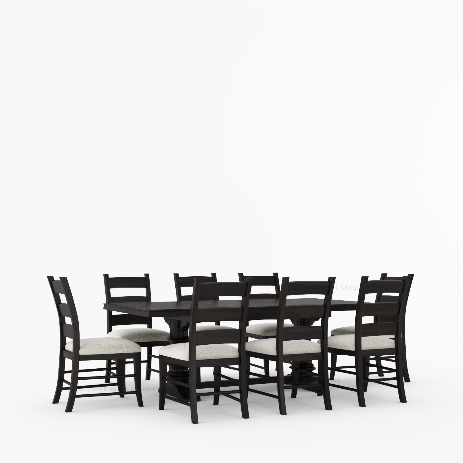 Goldfield Classic Solid Wood Dining Table & Ladder Back Chair Set