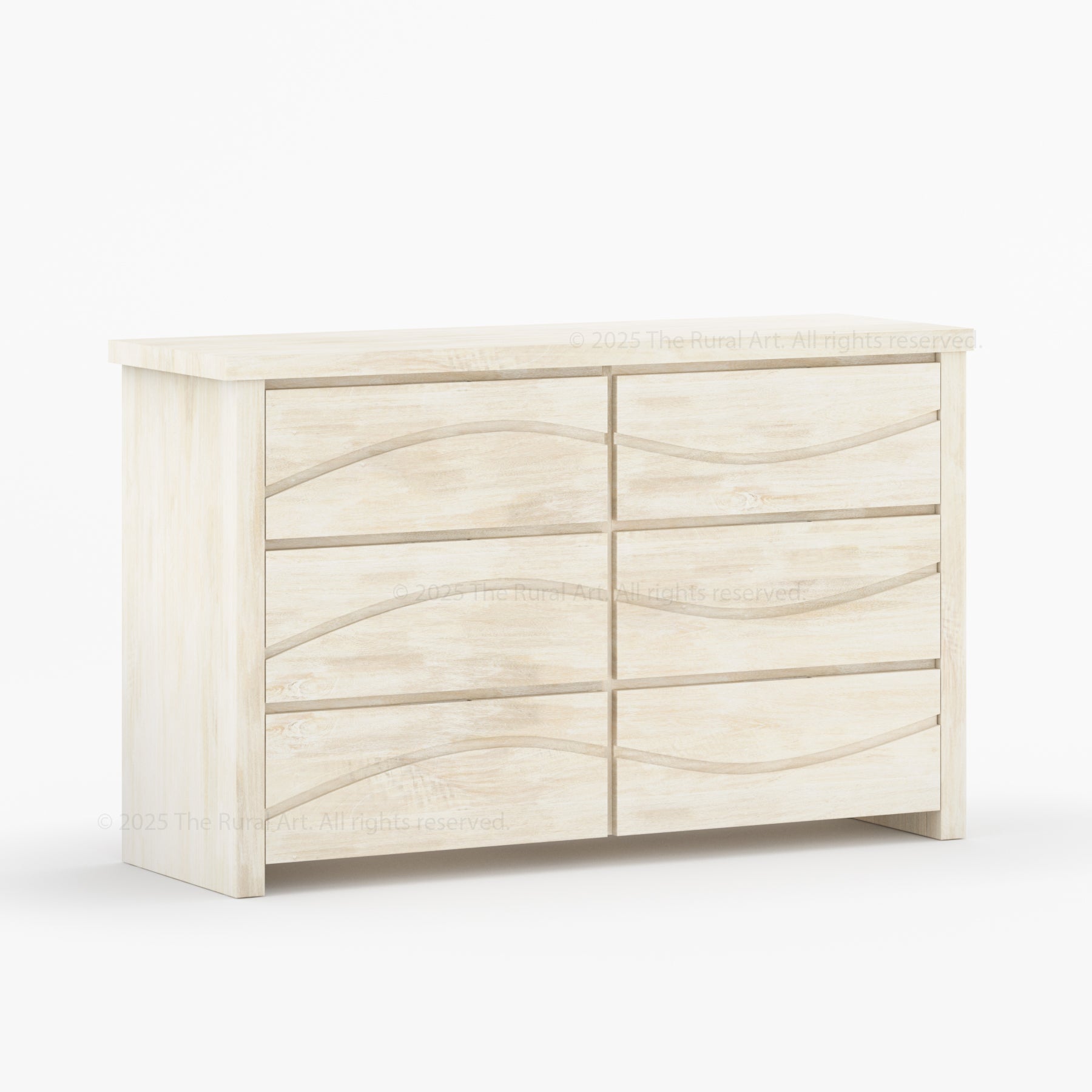 Seabrook Real Wood Drawer Dresser with Wave-Carved Fronts