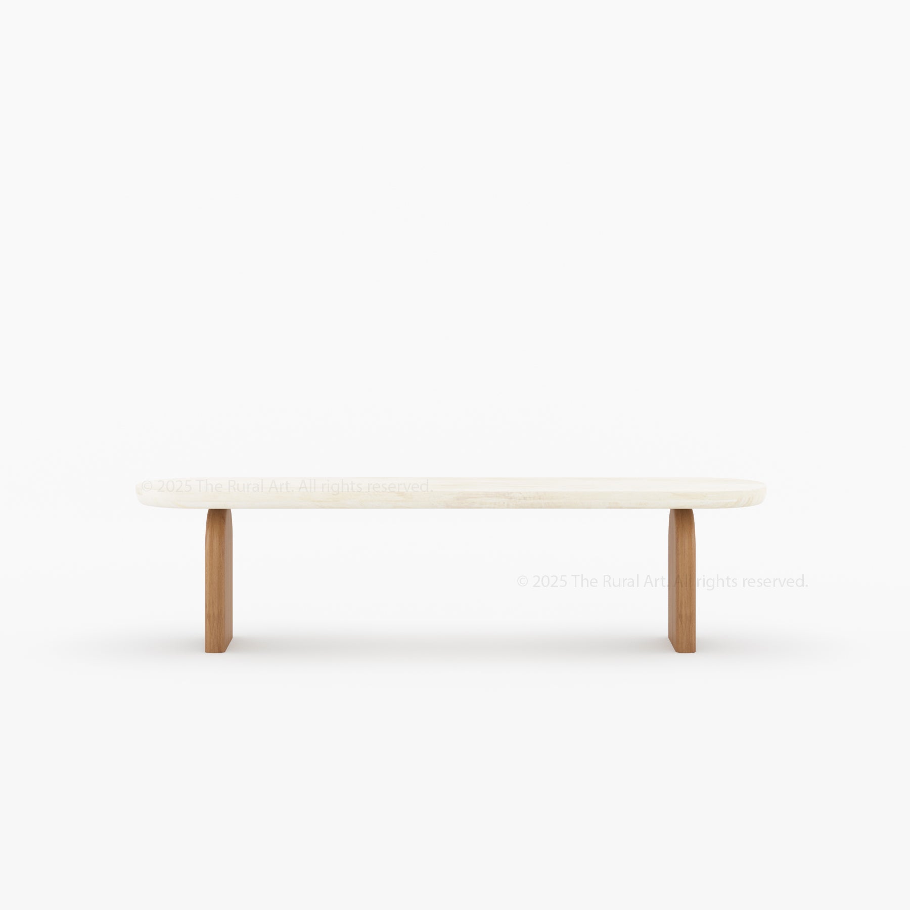 Blytheville Dual Tone Dining Bench with Curved Edges