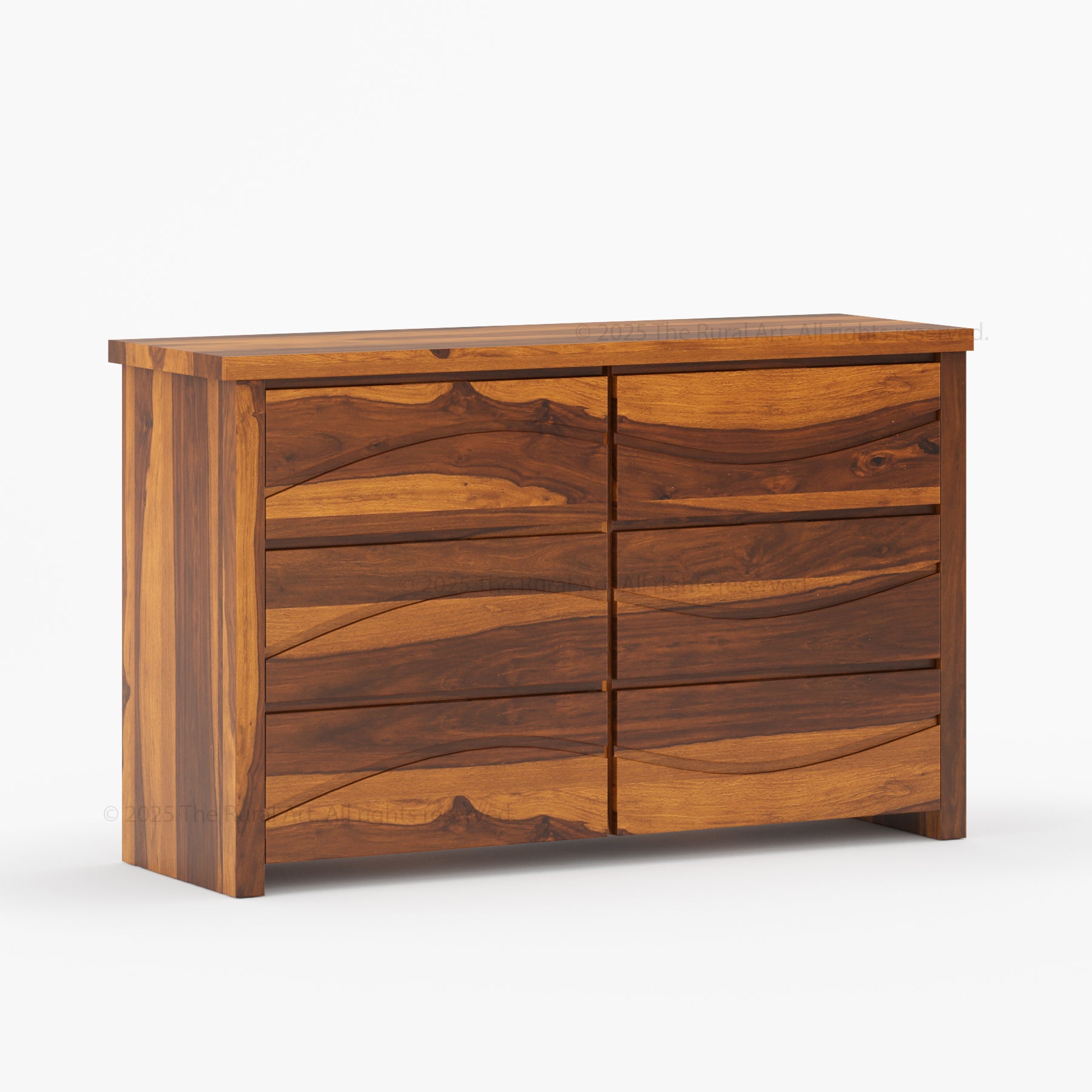 Seabrook Real Wood Drawer Dresser with Wave-Carved Fronts