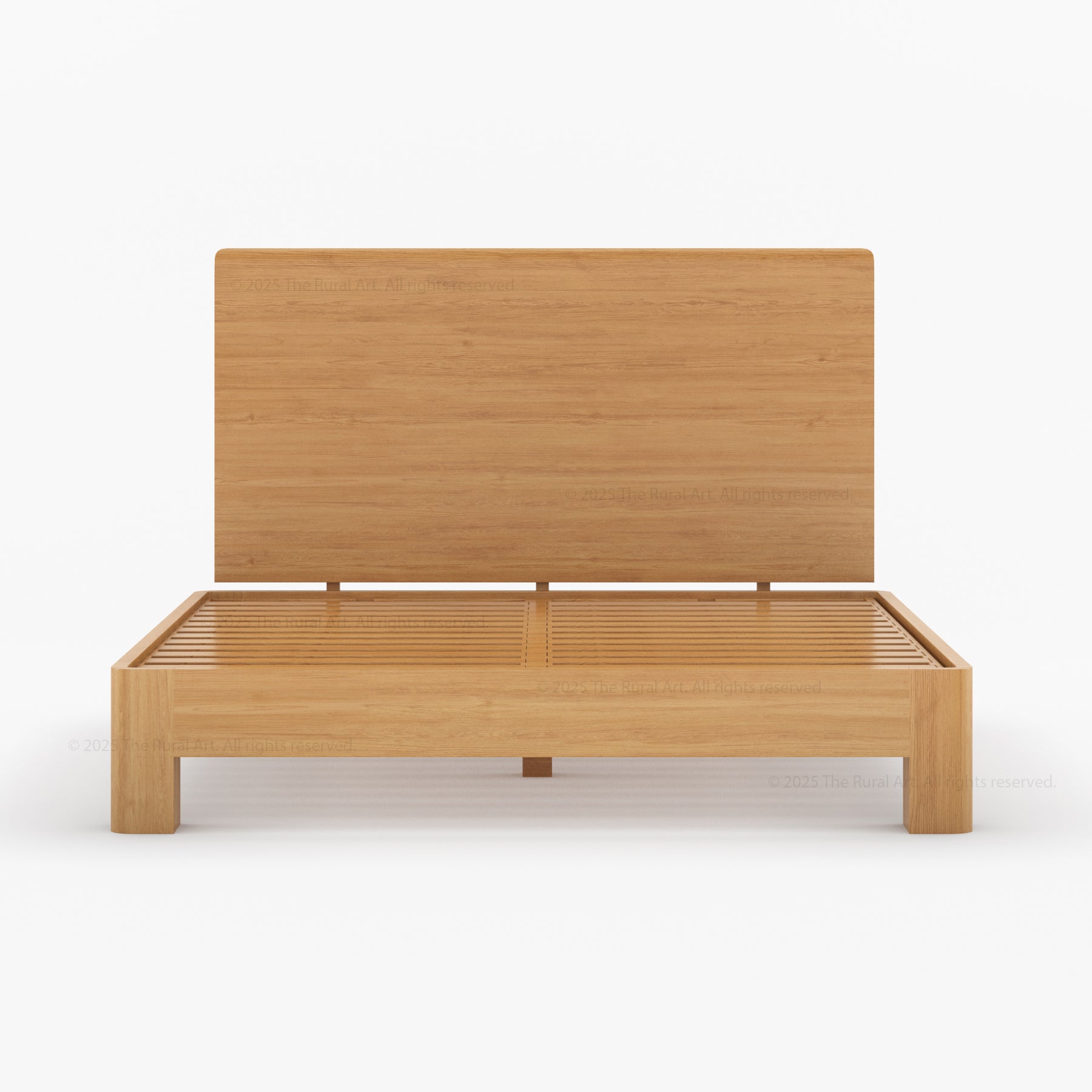 Levittown Real Solid Wood Platform Bed Minimalist Japandi Style