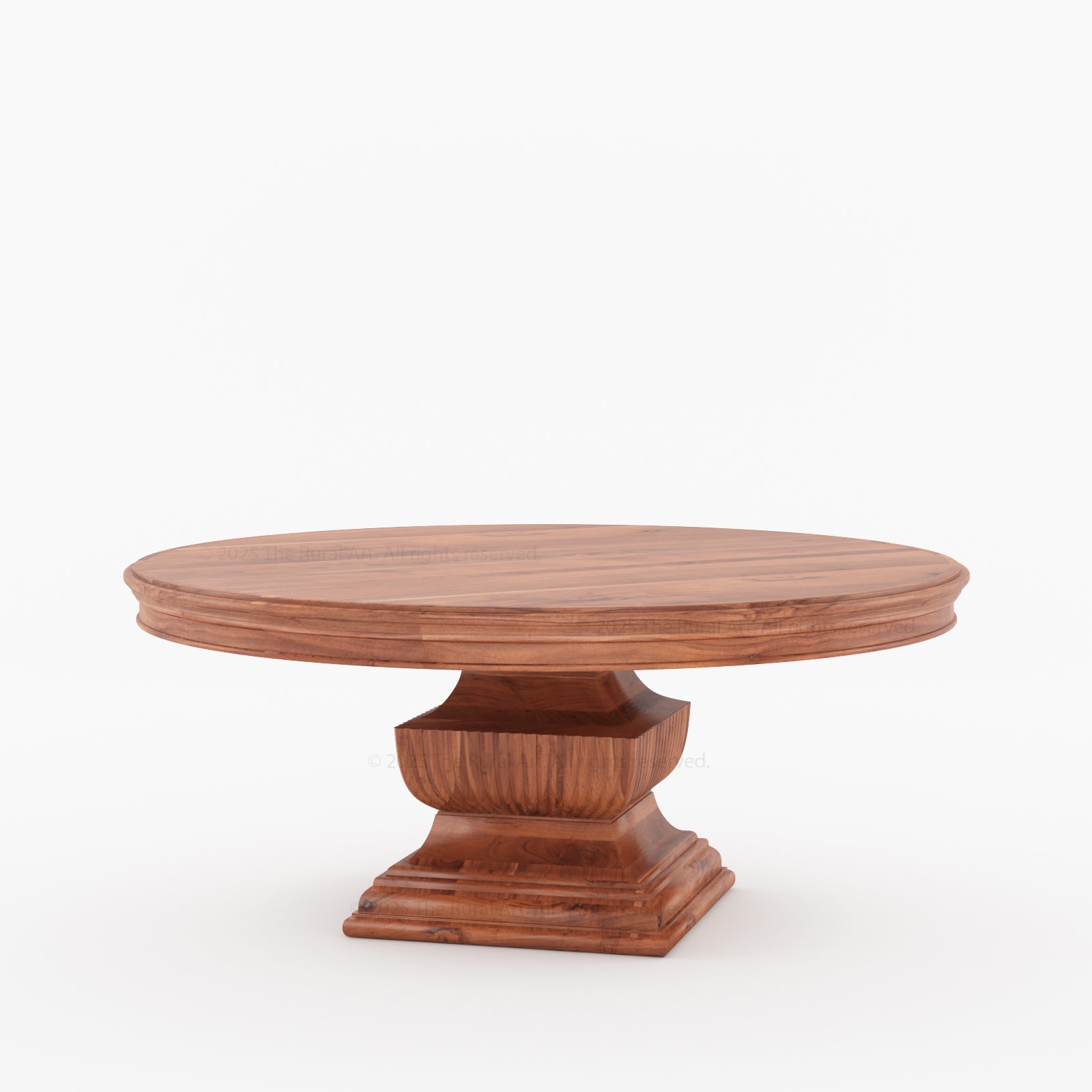 Scottsdale Round Pedestal Solid Wood Dining Table with Sculptural Pedestal