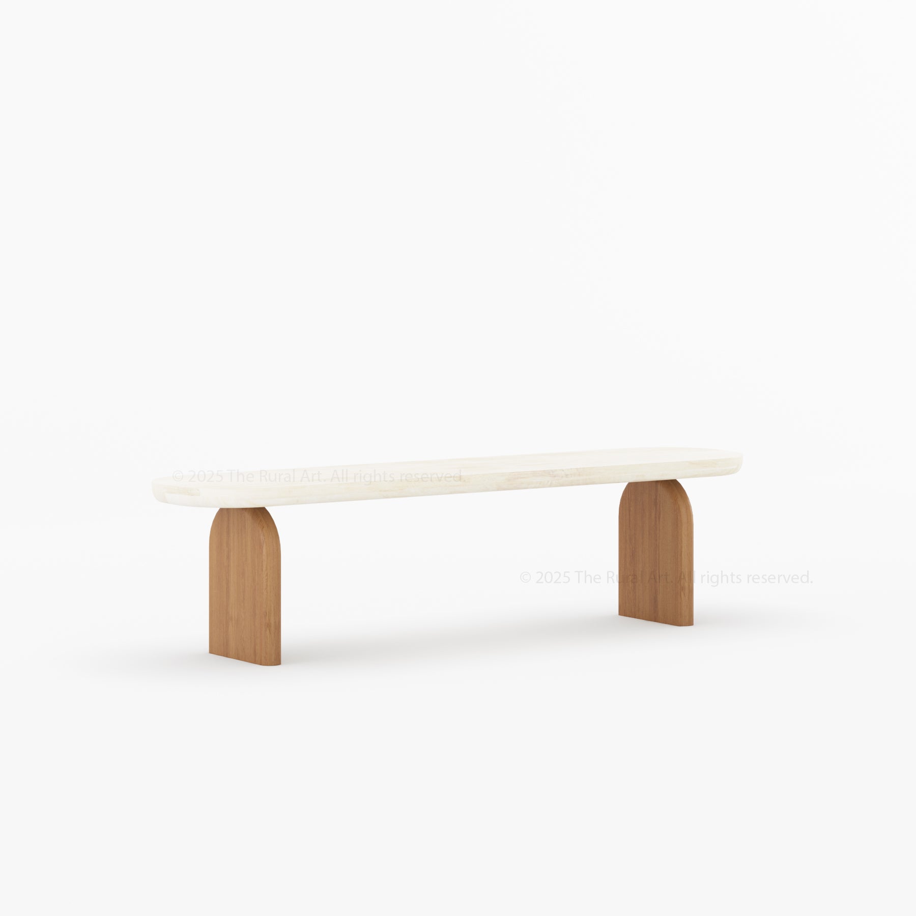 Blytheville Dual Tone Dining Bench with Curved Edges