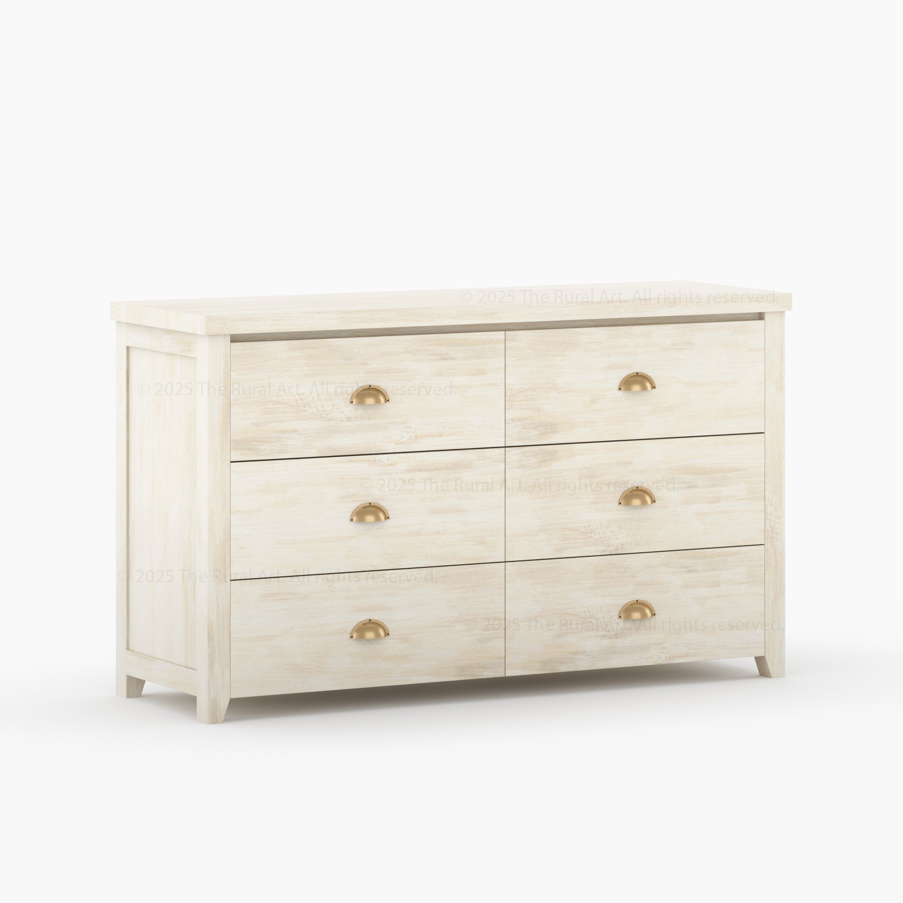 Baytown Rustic Solid Wood Bedroom Dresser with 6 Drawer