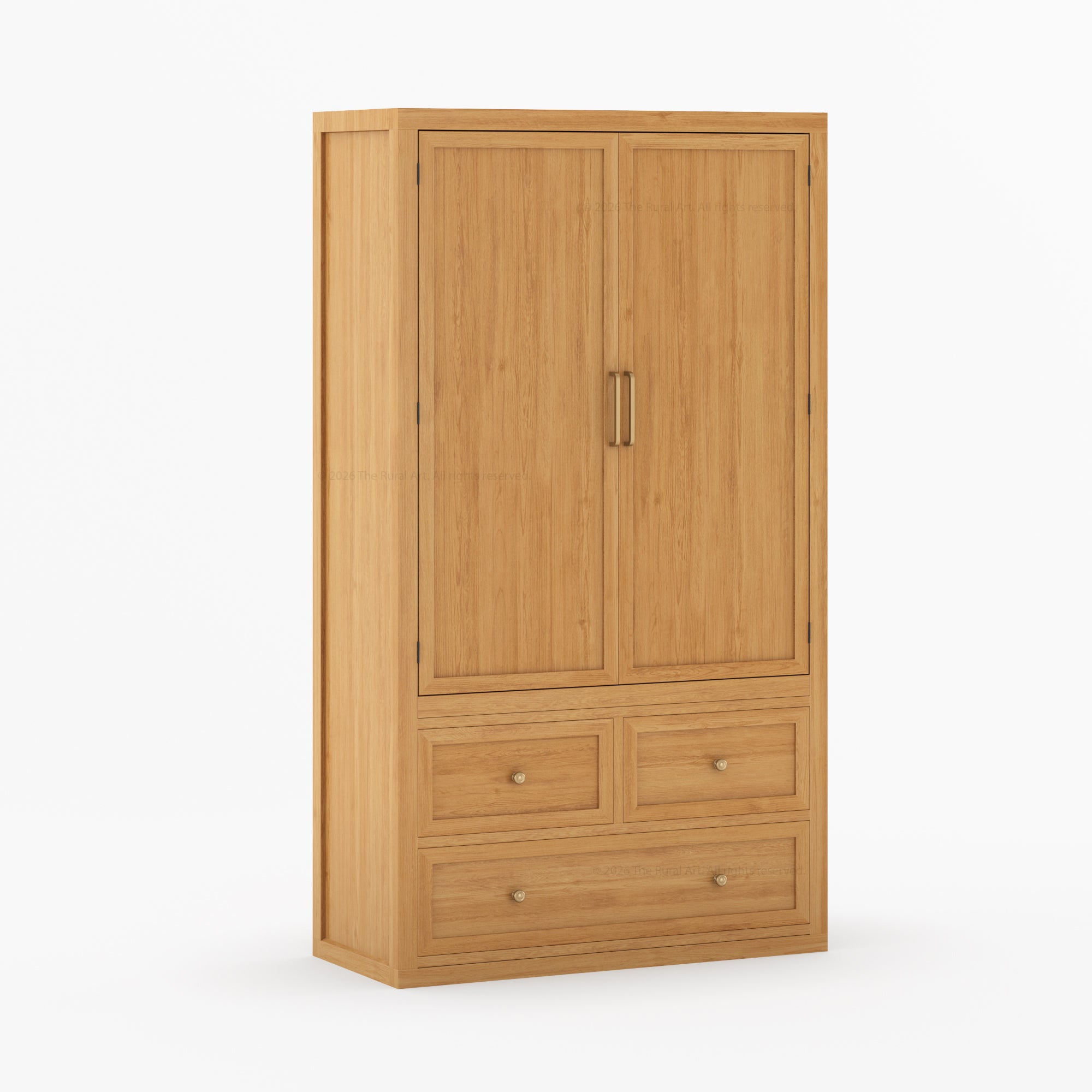 Seward Solid Wood Armoire with Drawers and Hanging Storage