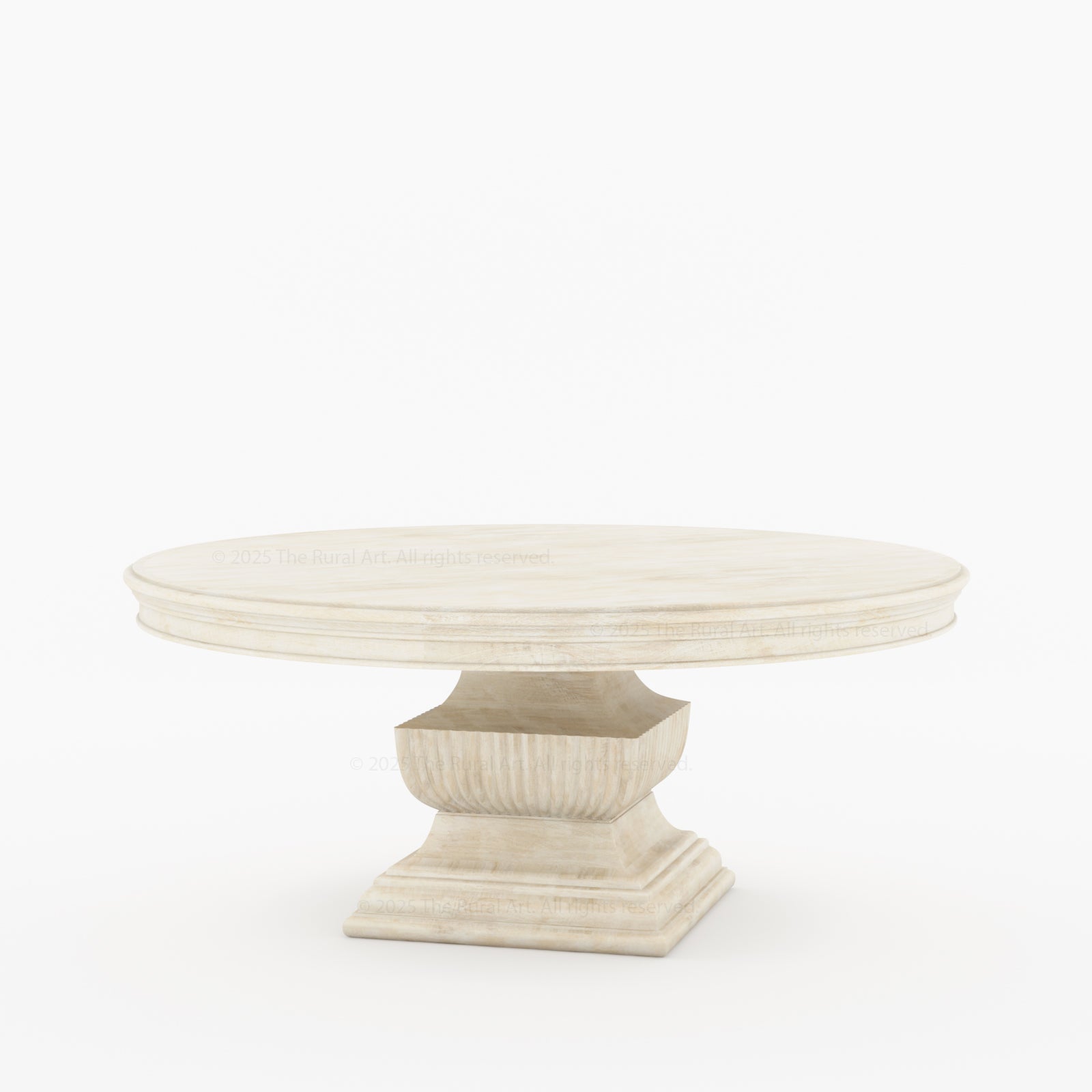 Scottsdale Round Pedestal Solid Wood Dining Table with Sculptural Pedestal