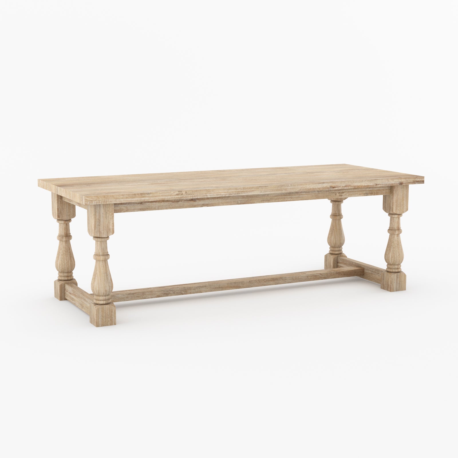 Bisbee Heritage Solid Wood Dining Table with Turned Legs & Stretcher Base