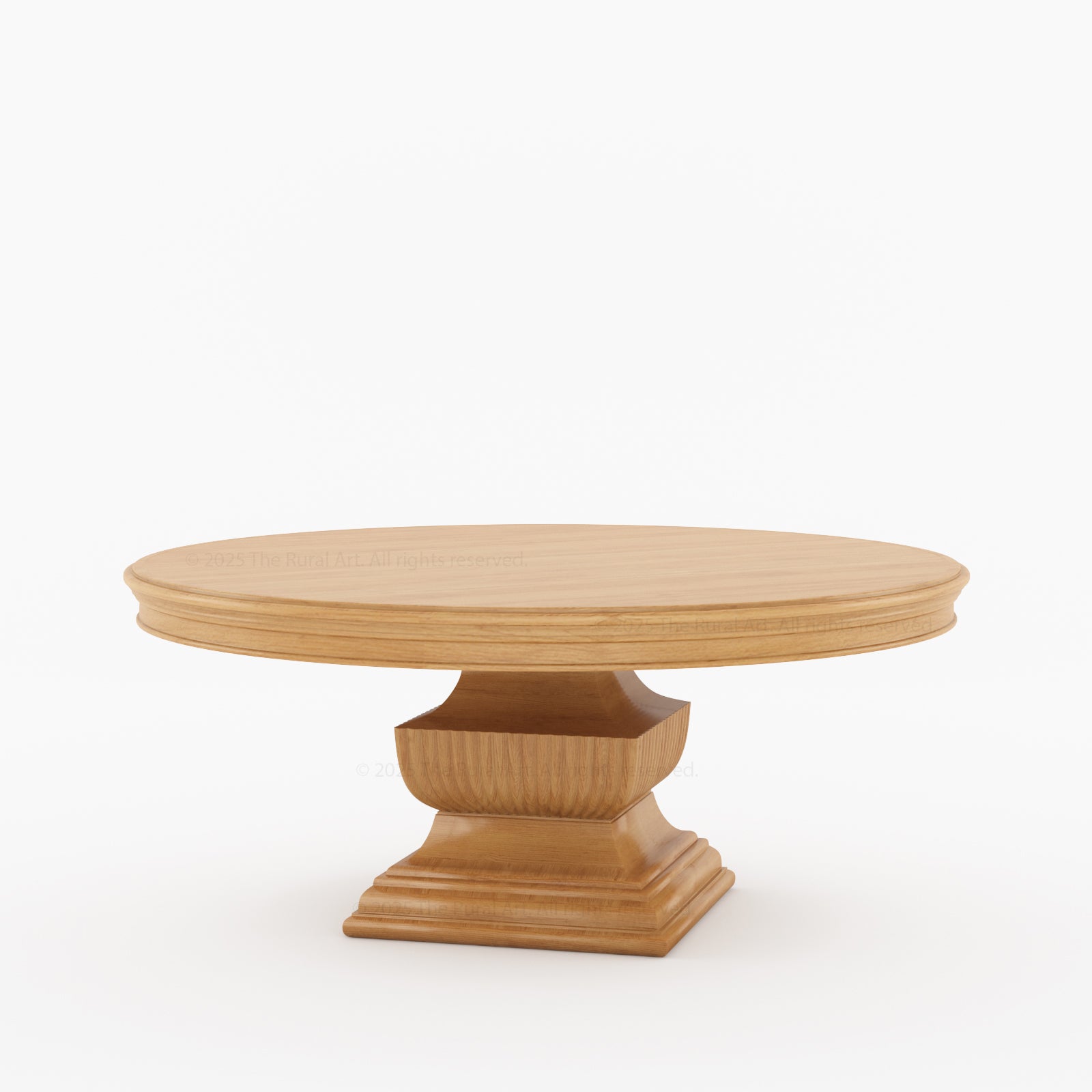 Scottsdale Round Pedestal Solid Wood Dining Table with Sculptural Pedestal