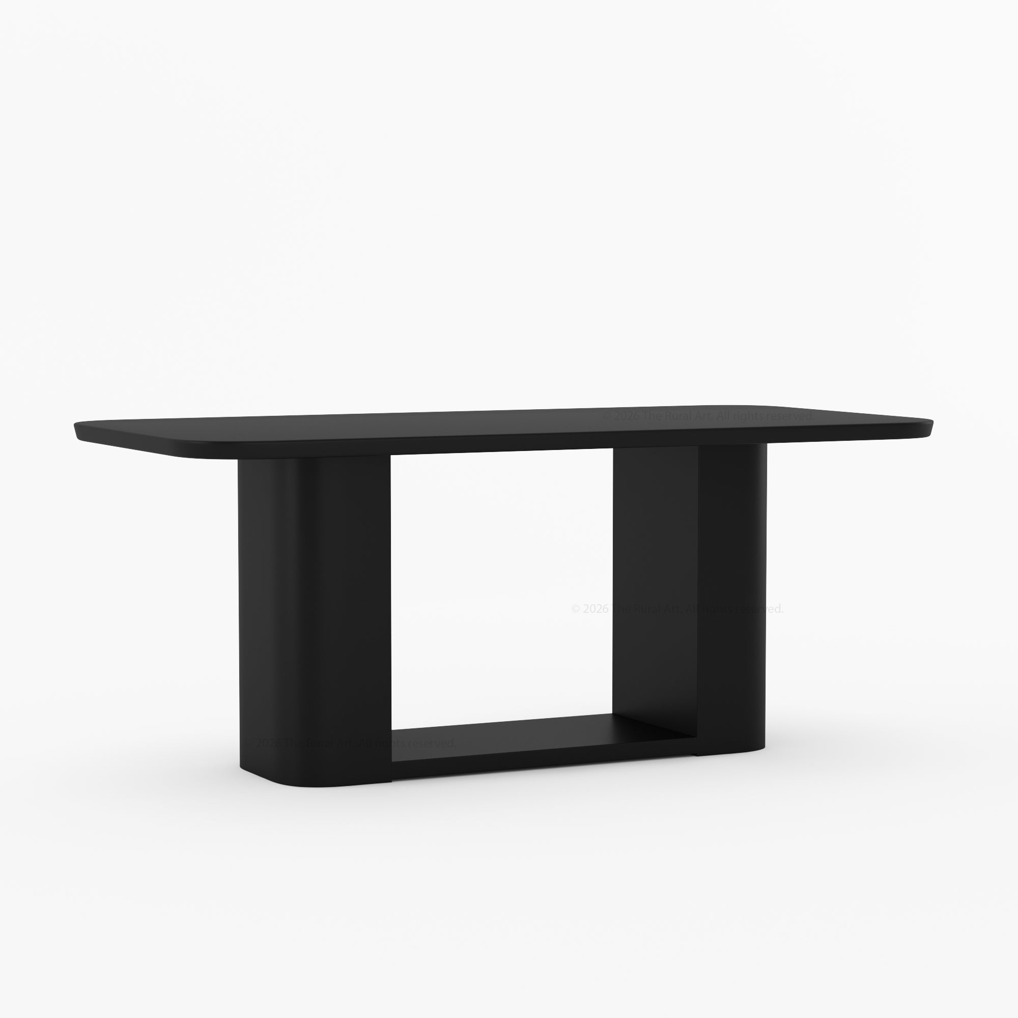 Selma Rounded Edge Solid Wood Dining Table with Double Pedestal Base