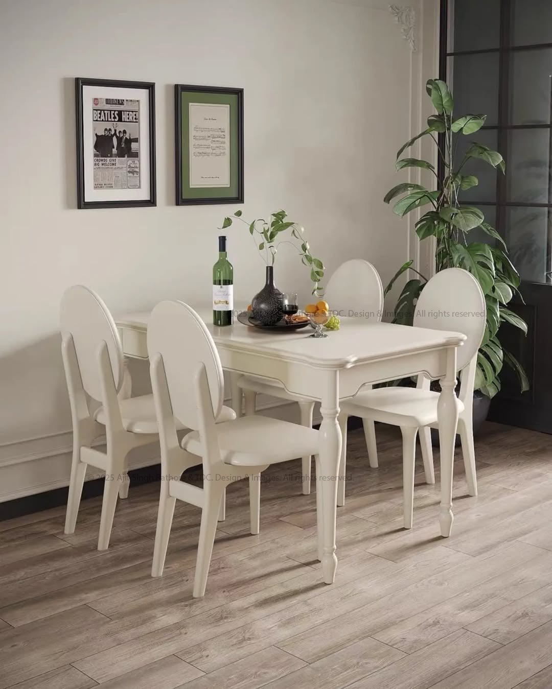 Demopolis Elegant Solid Wood Dining Table & Chair Set