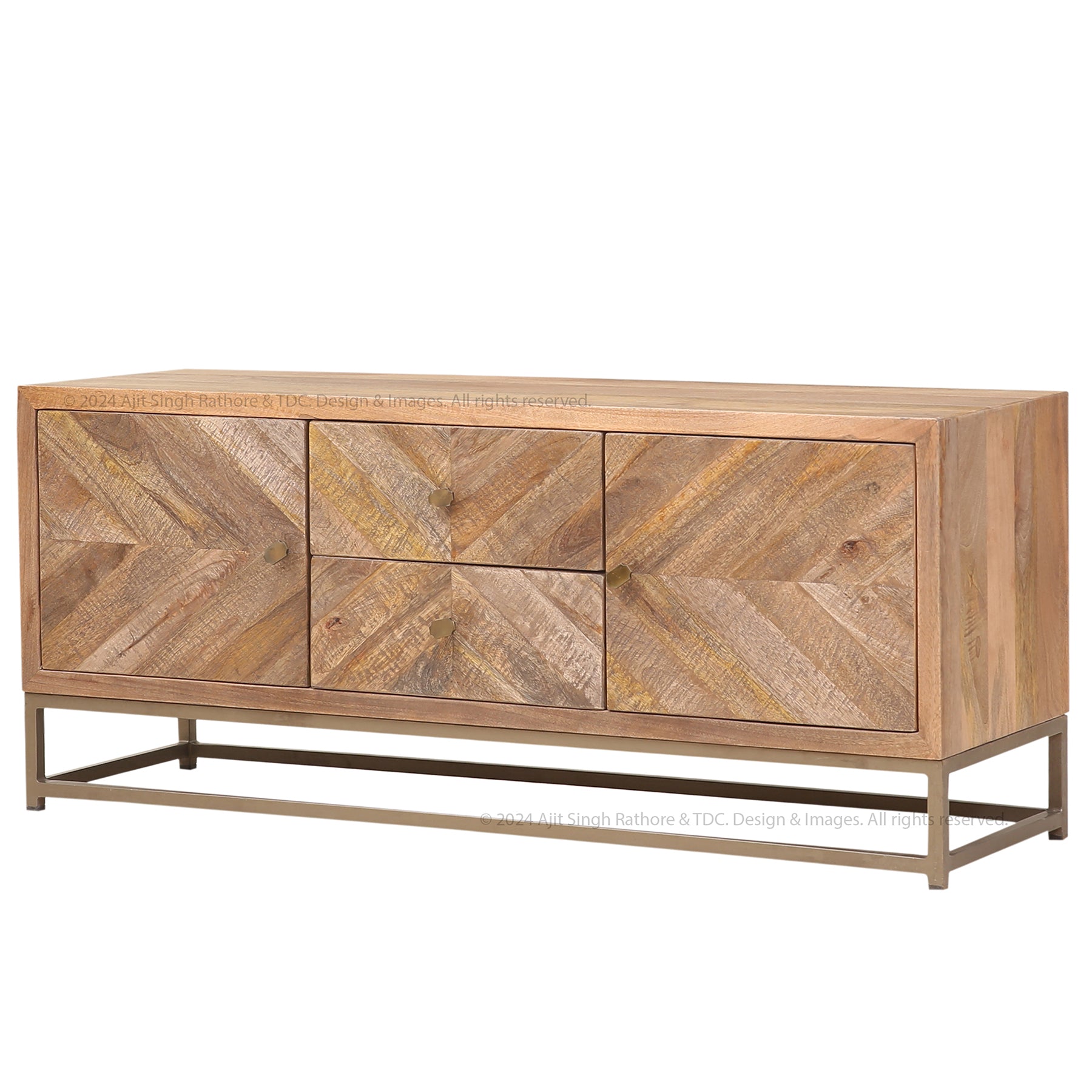 Albany Rustic Solid Wood TV Media Console