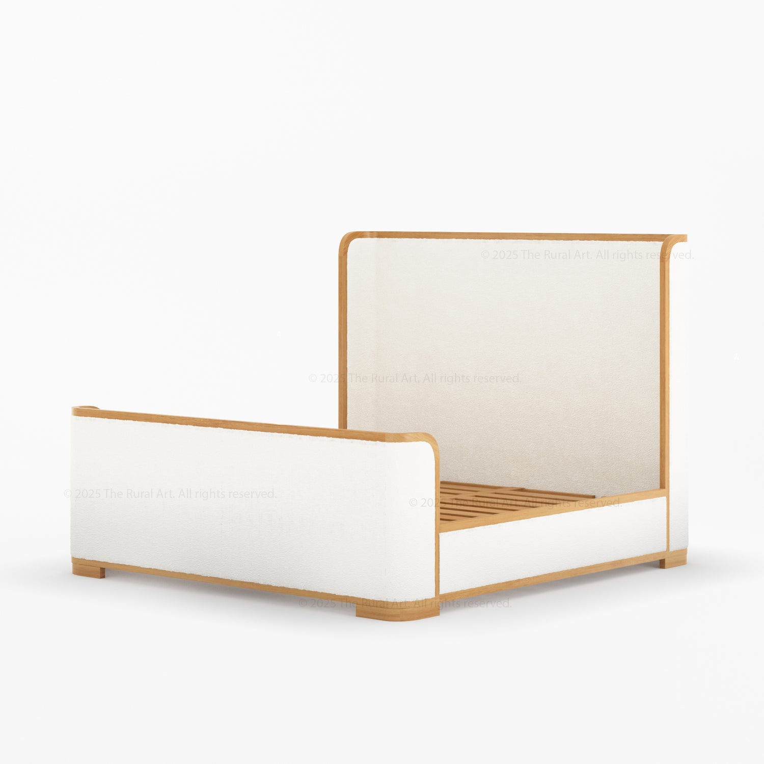 Beverly Shelter Platform Bed Upholstered Frame with Footboard