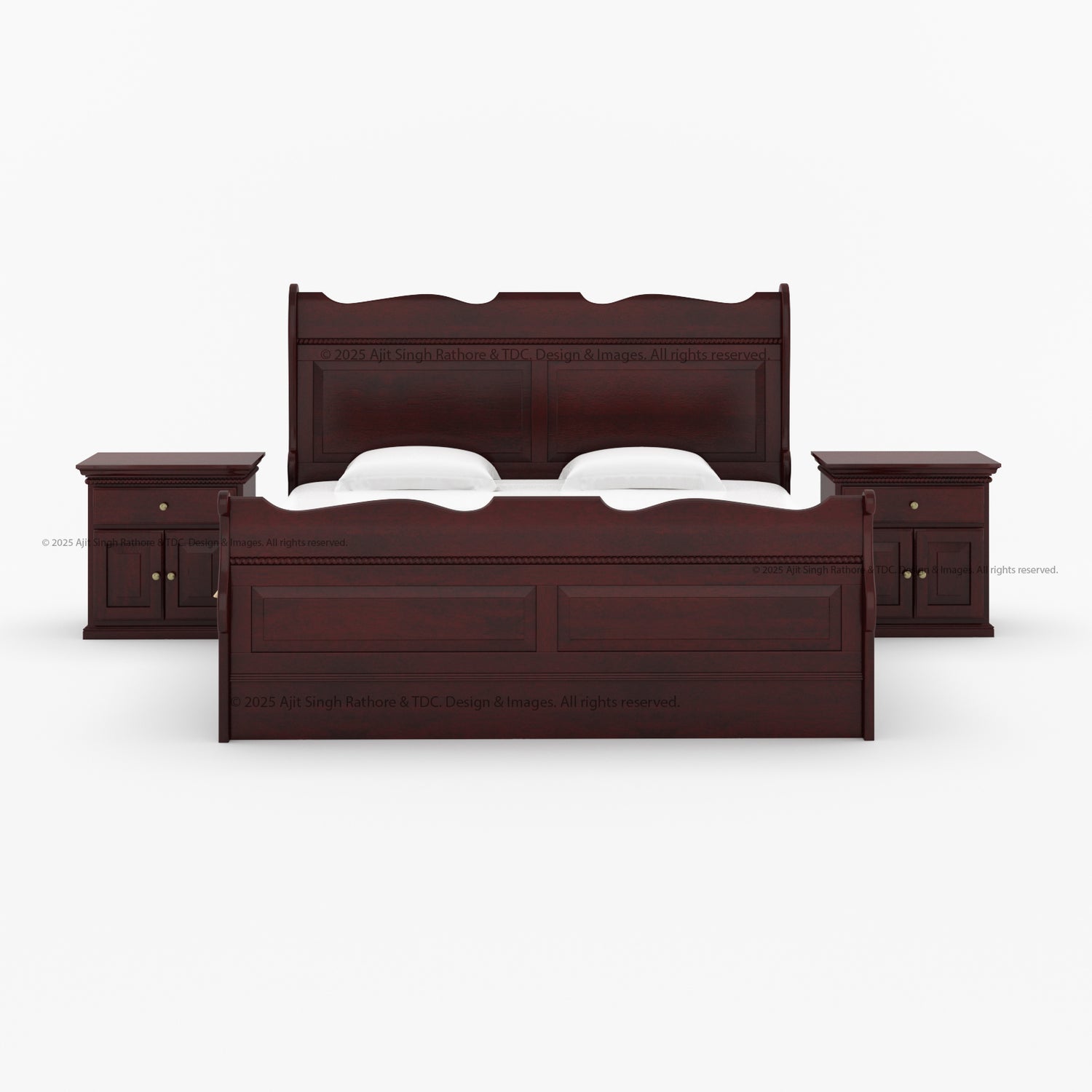 Lancaster Sleigh Solid Wood Bedroom Set