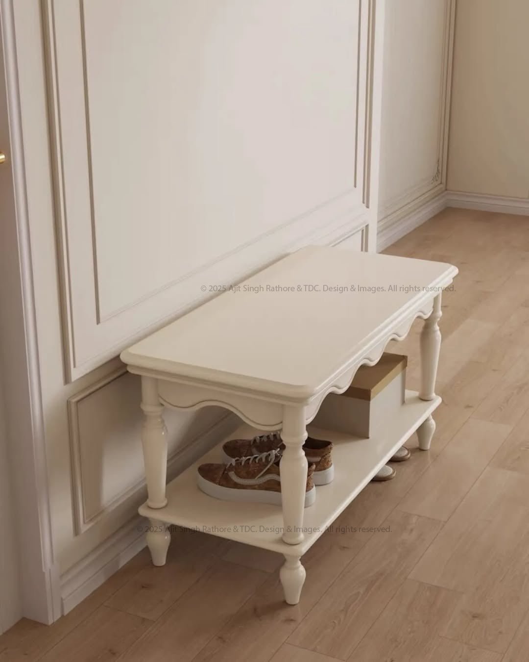 Athena Entryway Two Tier Storage Bench with Seating