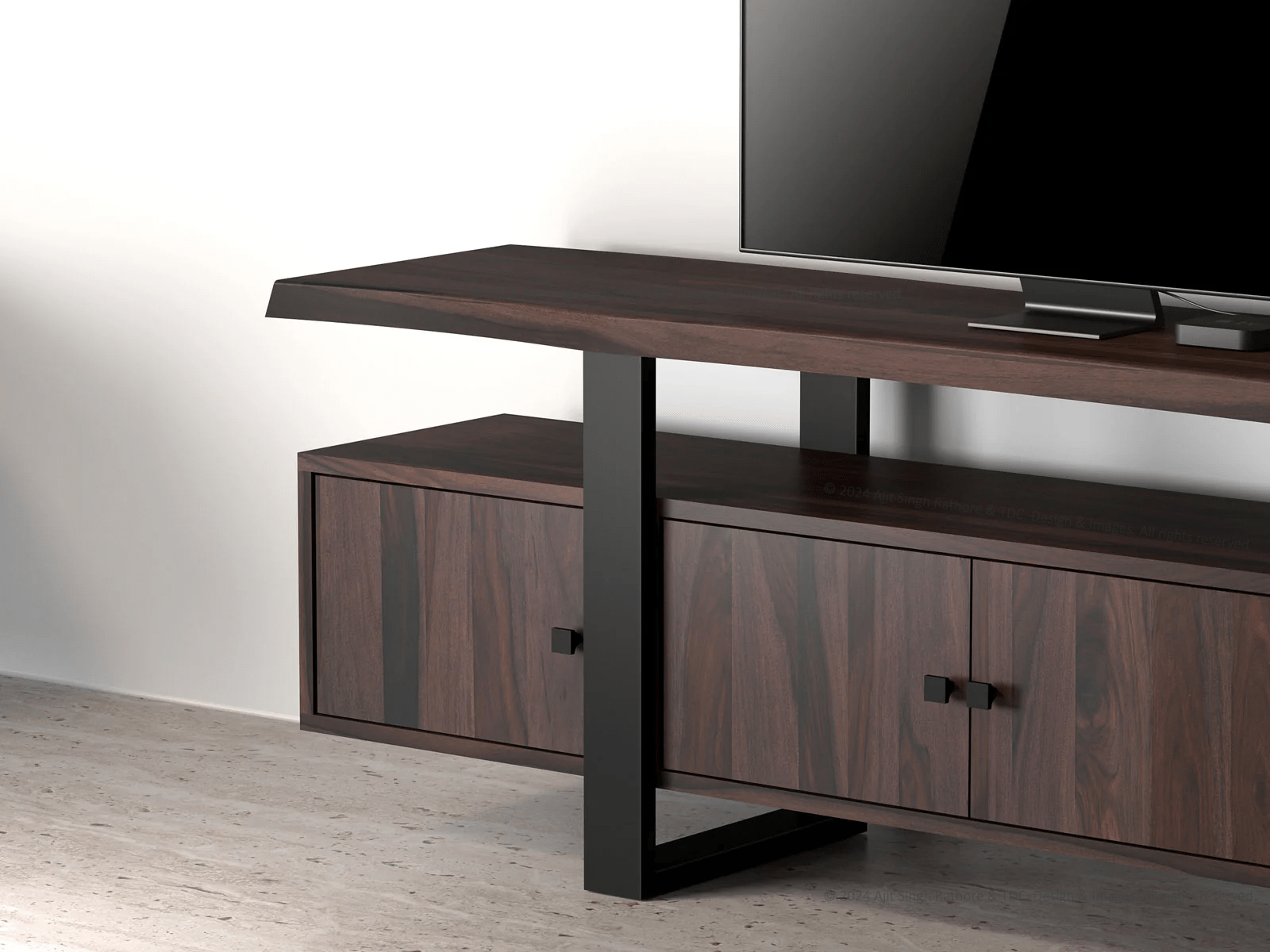Crossett Live Edge Solid Wood TV Stand & Media Center