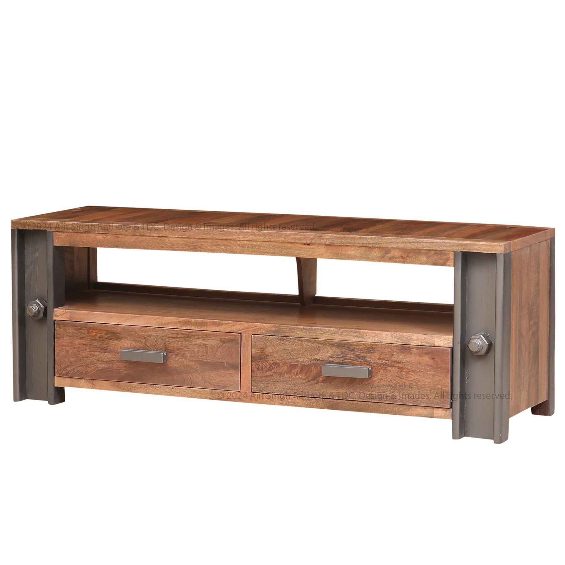 Camden Industrial Solid Wood TV Stand & Media Console