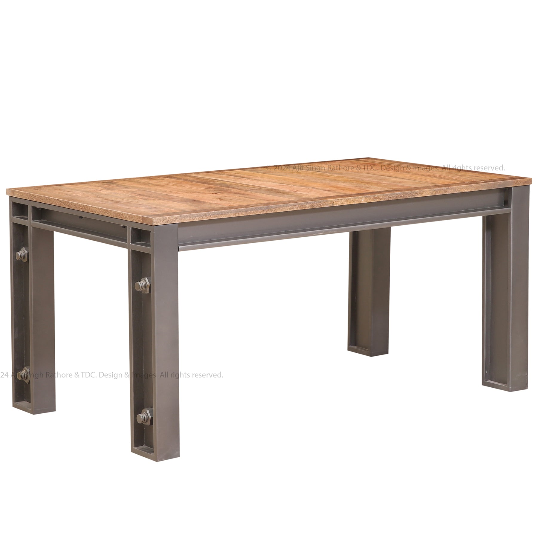 Montclair Rustic Industrial Solid Wood Dining Table