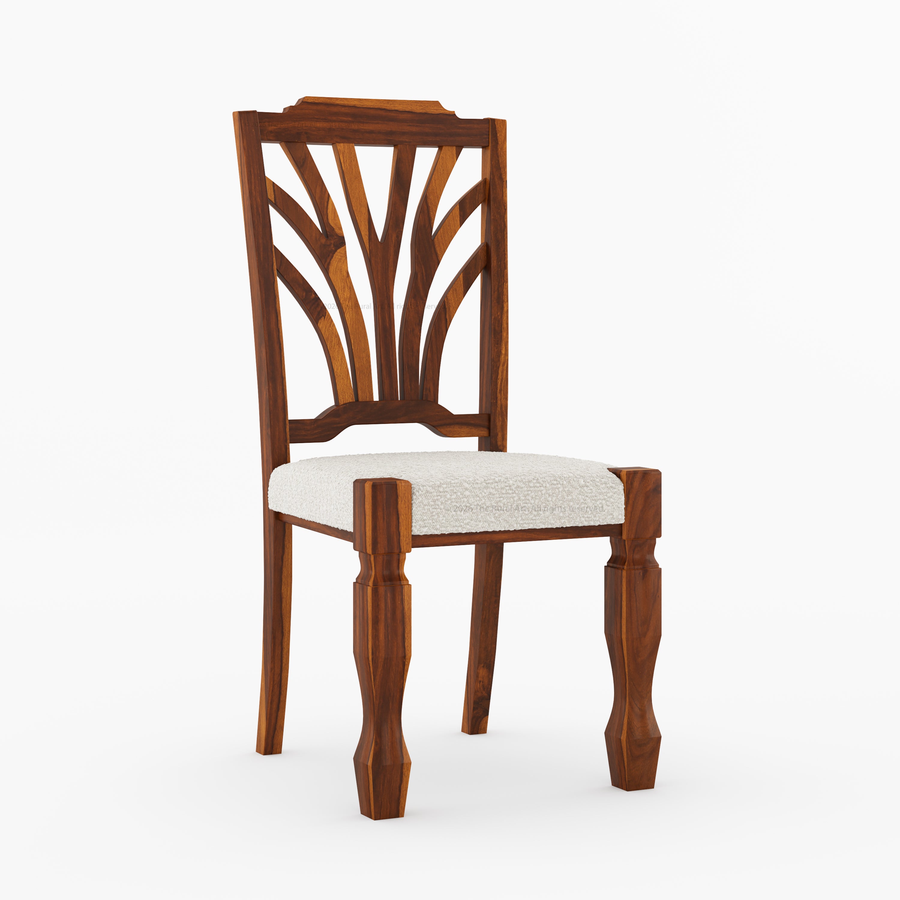 Carlsbad Botanical Back Solid Wood Upholstered Dining Chair