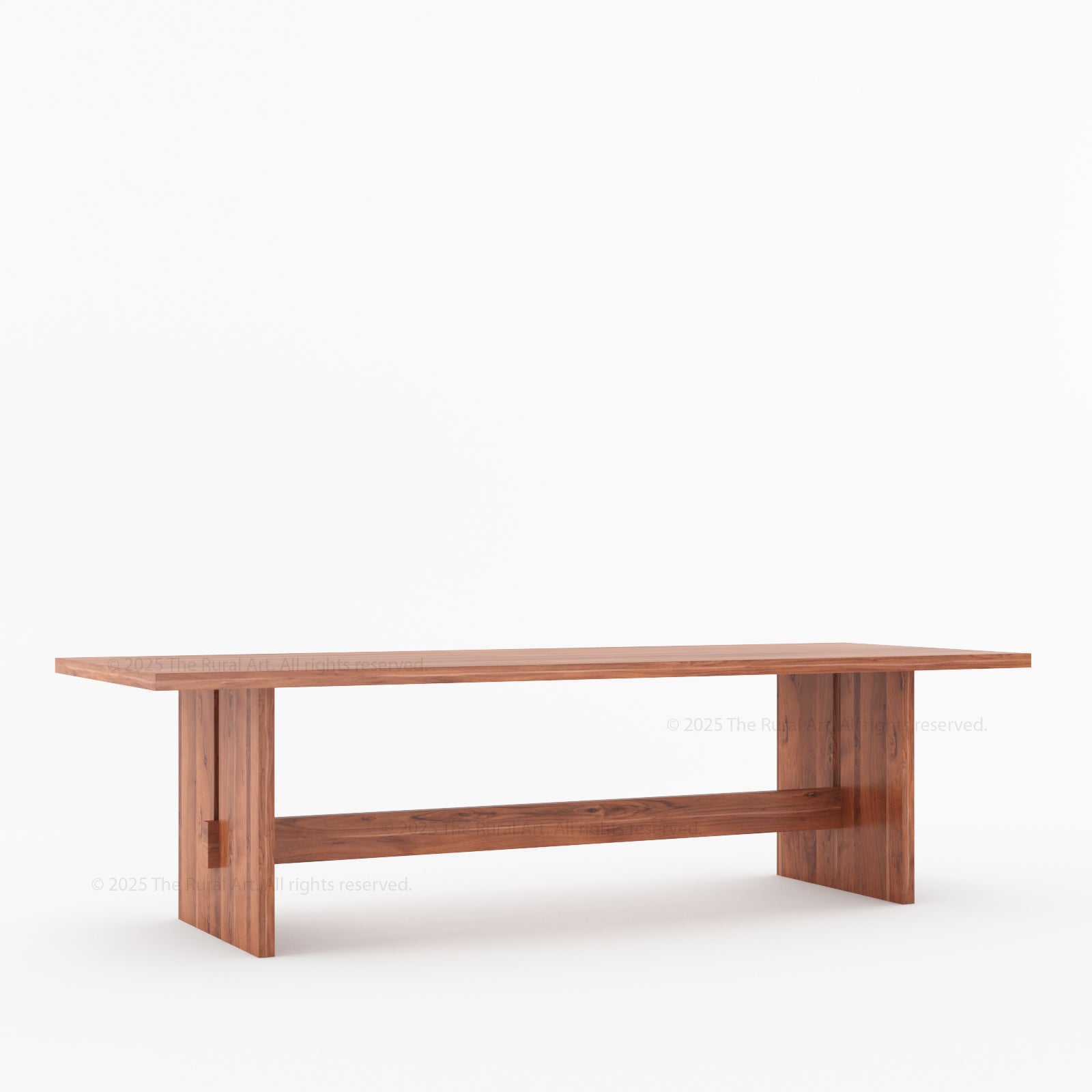 Marion Modern Slab-Leg Solid Wood Dining Table