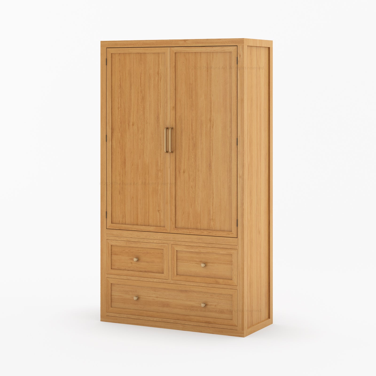 Seward Solid Wood Armoire with Drawers and Hanging Storage