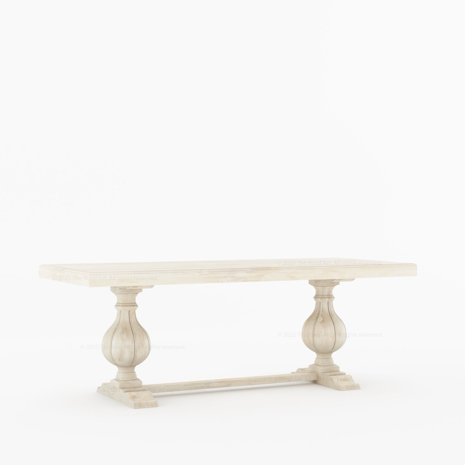 Manhattan Dual-Tone Solid Wood Dining Table with Pedestal Base