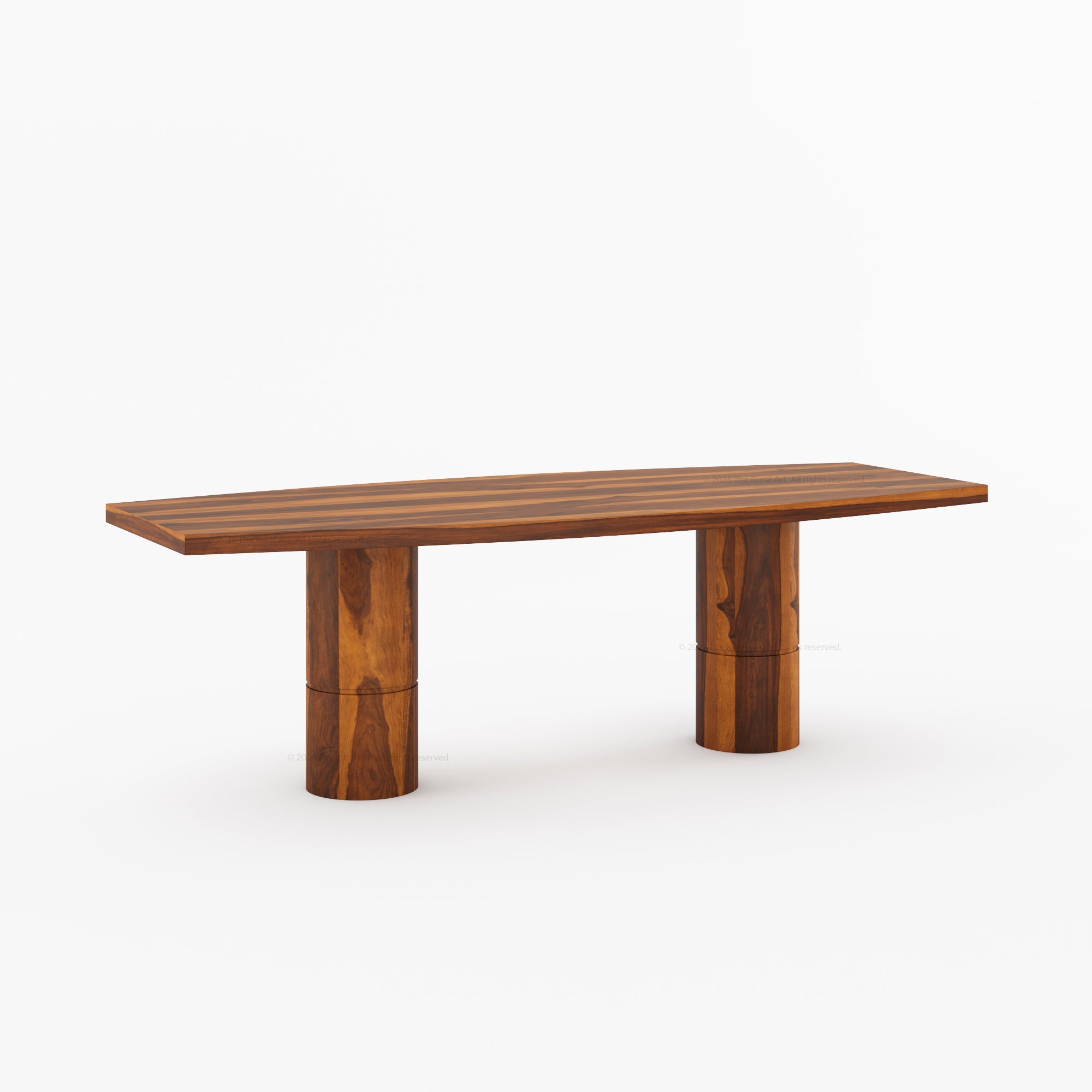 Winslow Sculpted Solid Wood Dining Table with Dual Pedestal Base