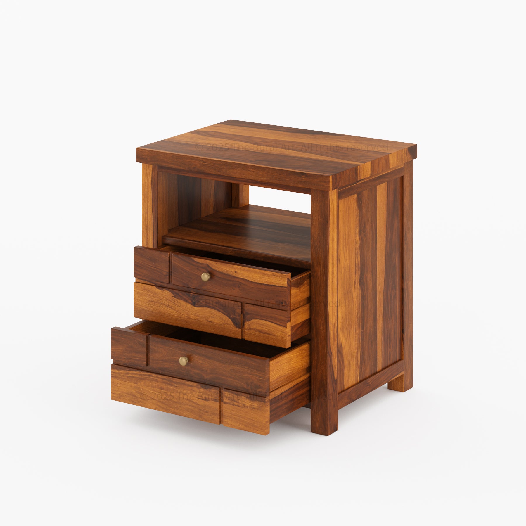 Princeton Solid Wood Nightstand with Geometric Design
