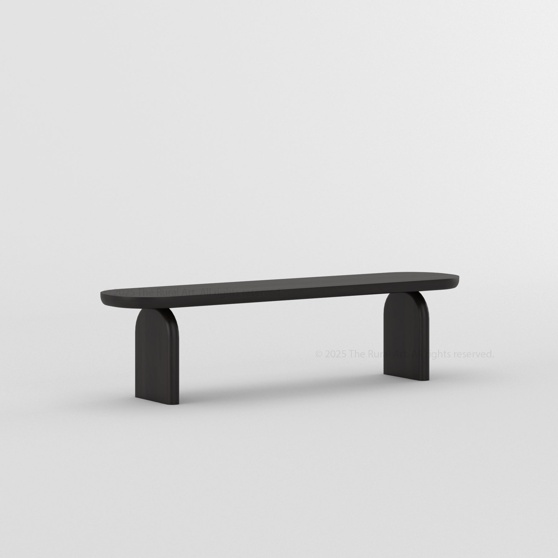 Blytheville Dual Tone Dining Bench with Curved Edges