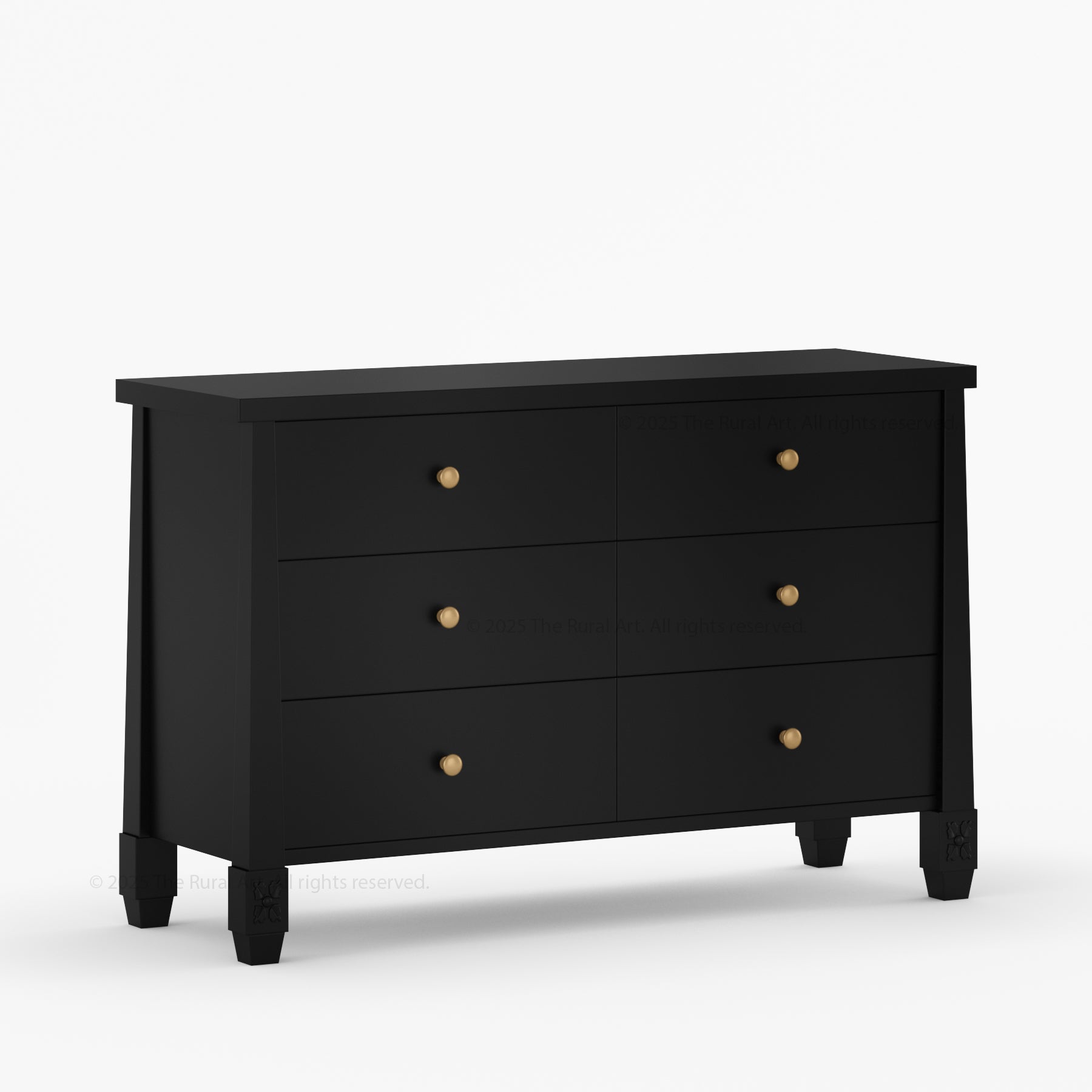 Dothan Solid Wood Dresser with Carved Floral Legs