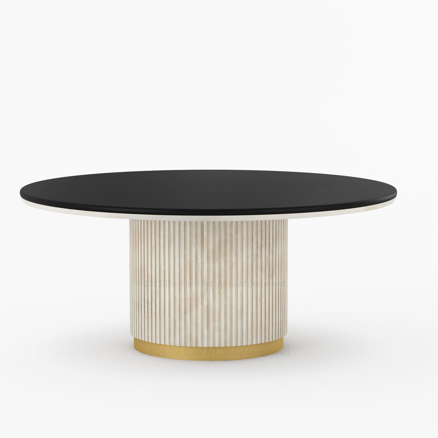 Auburn Round Dining Table with Fluted Pedestal Made in Solid Wood