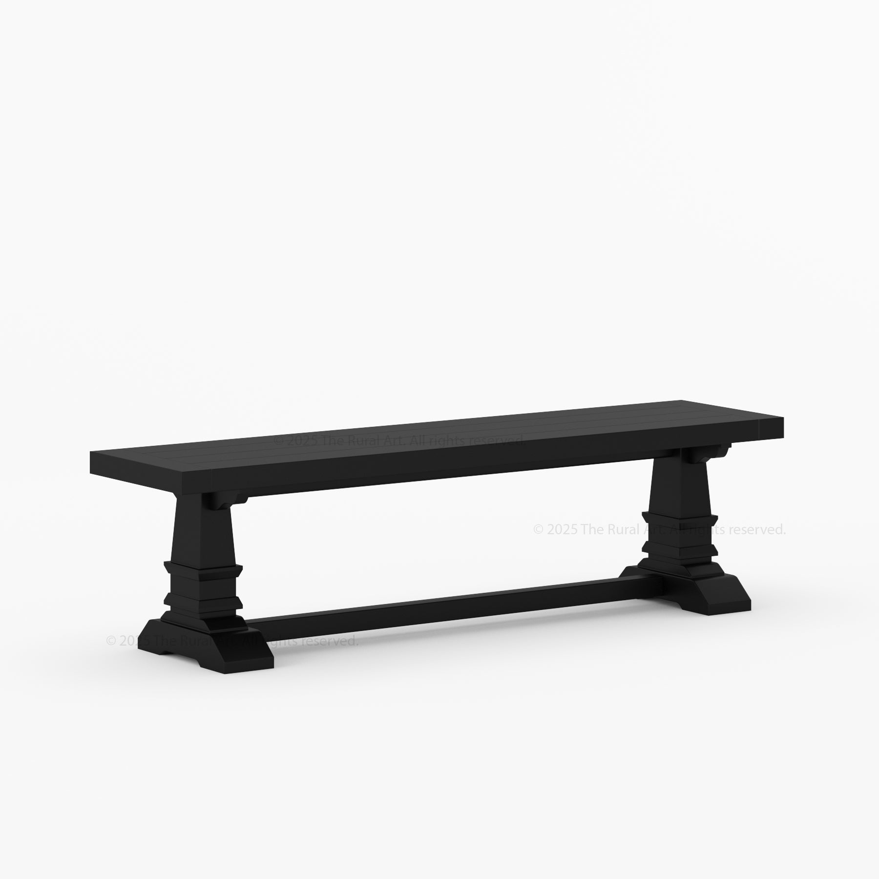 Roseville Dining Bench Solid Wood Trestle Base with Sculpted Details