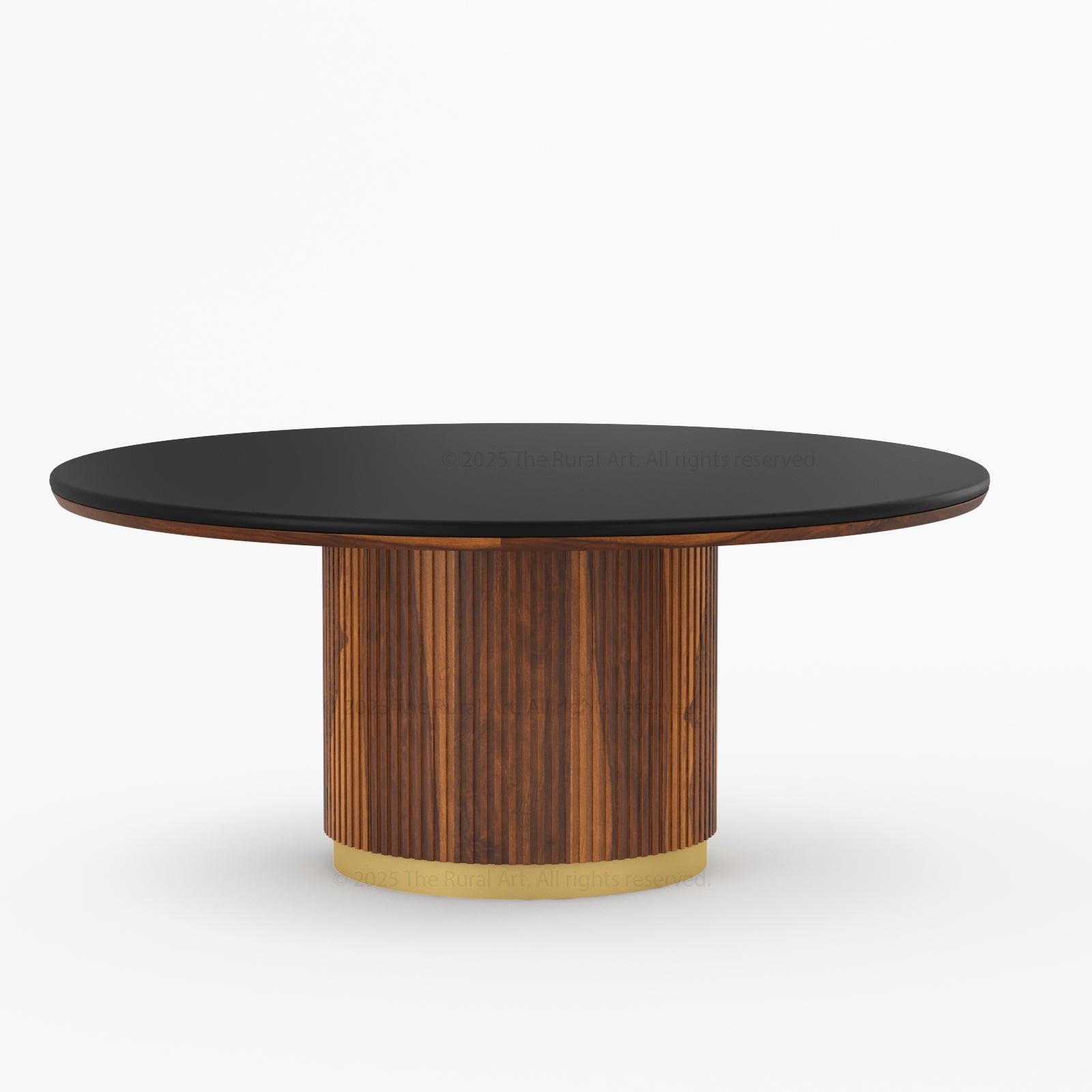 Auburn Round Dining Table with Fluted Pedestal Made in Solid Wood