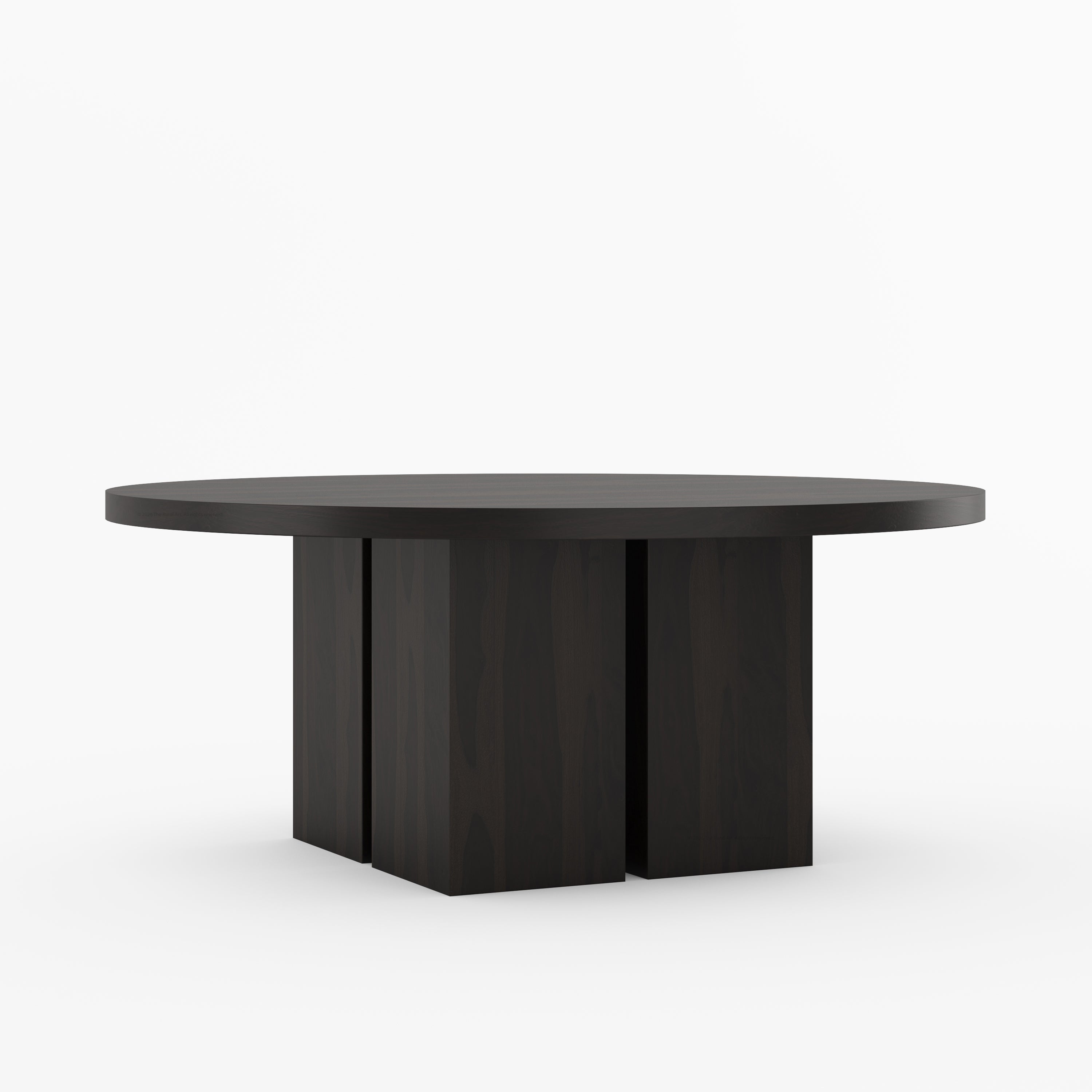 Ozark Round Wooden Pedestal Dining Table with Block Pedestal Base