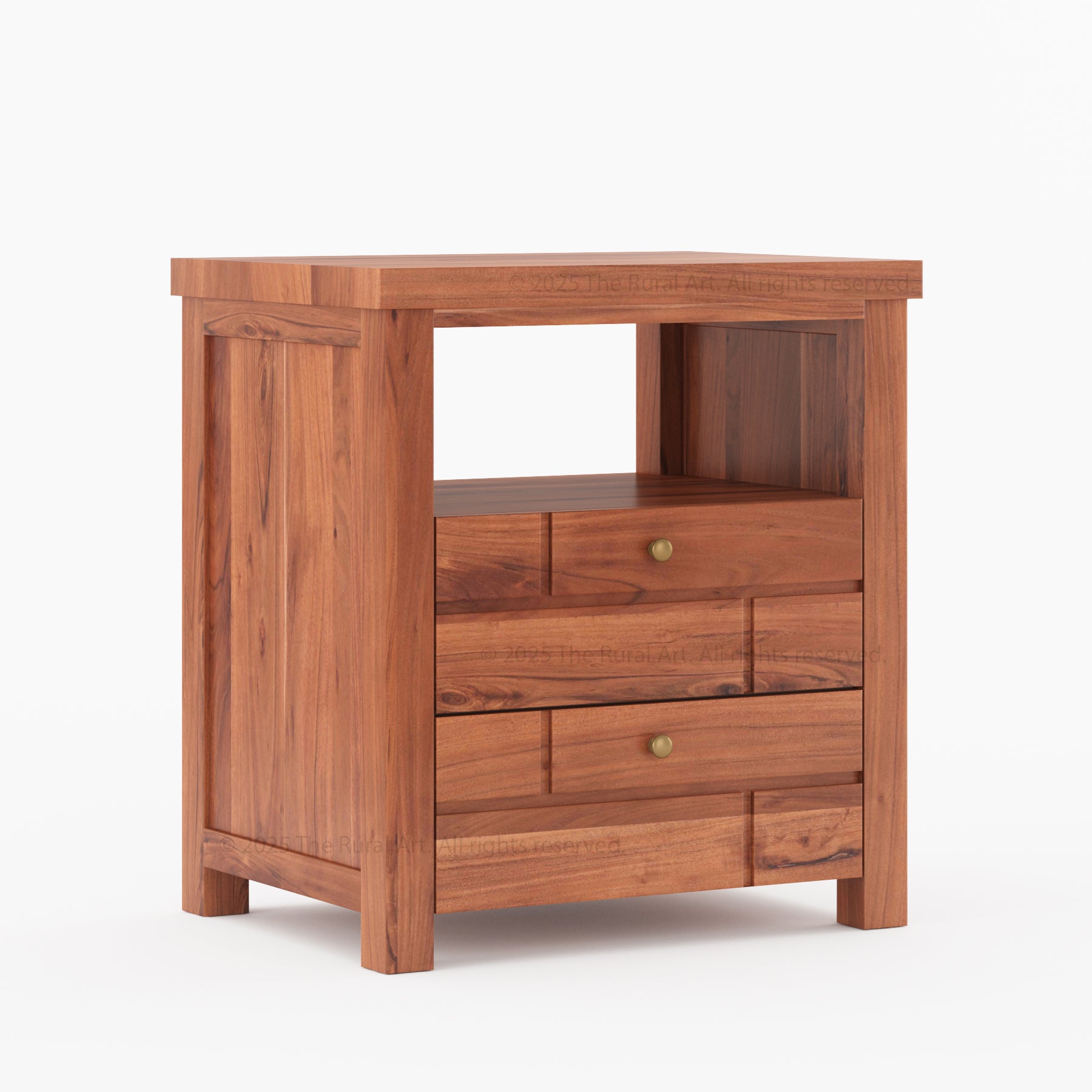Princeton Solid Wood Nightstand with Geometric Design