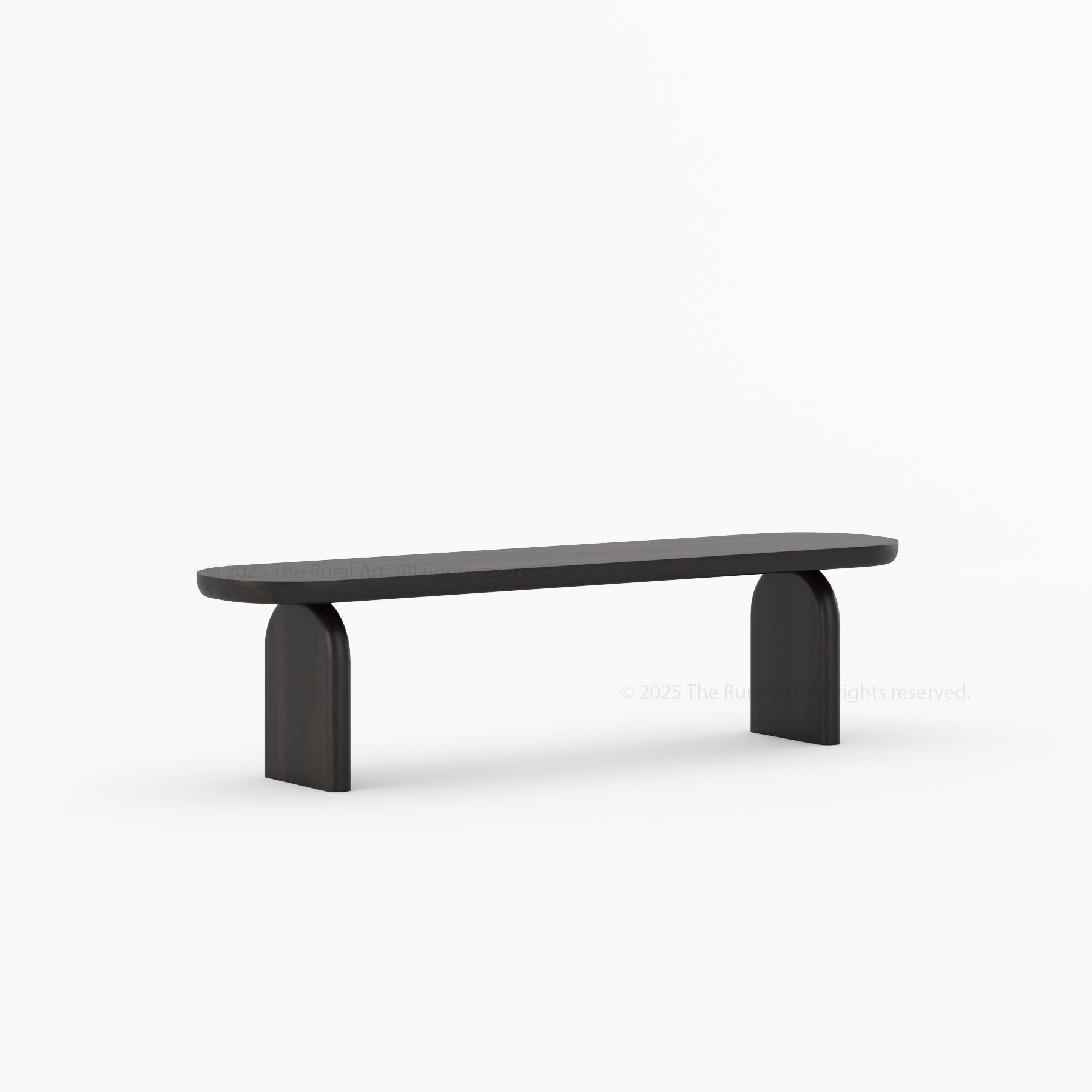 Blytheville Dual Tone Dining Bench with Curved Edges