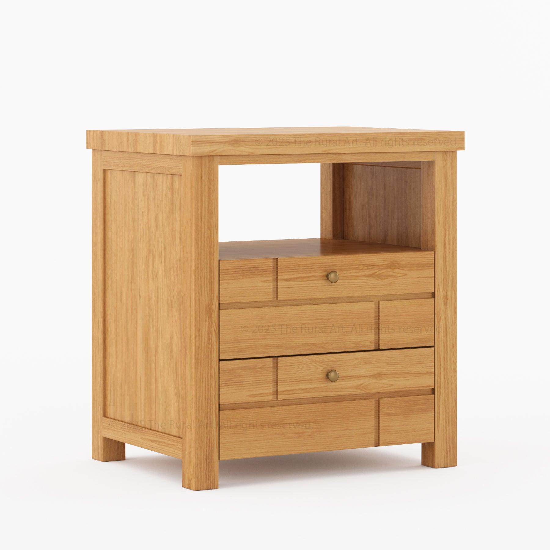 Princeton Solid Wood Nightstand with Geometric Design