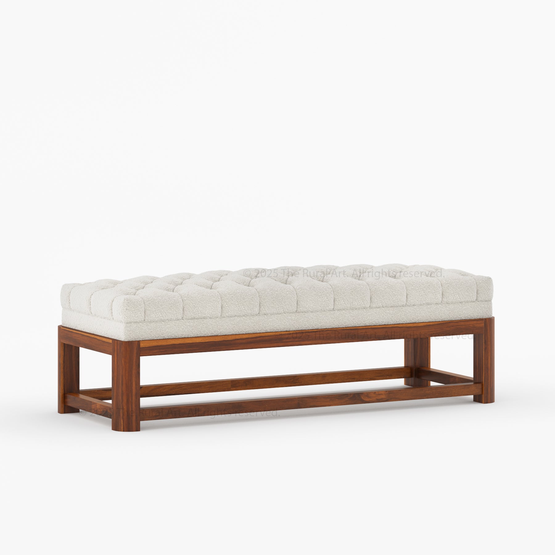 Levittown Upholstered Bedroom Bench with Solid Wood Frame End-of-Bed Seating