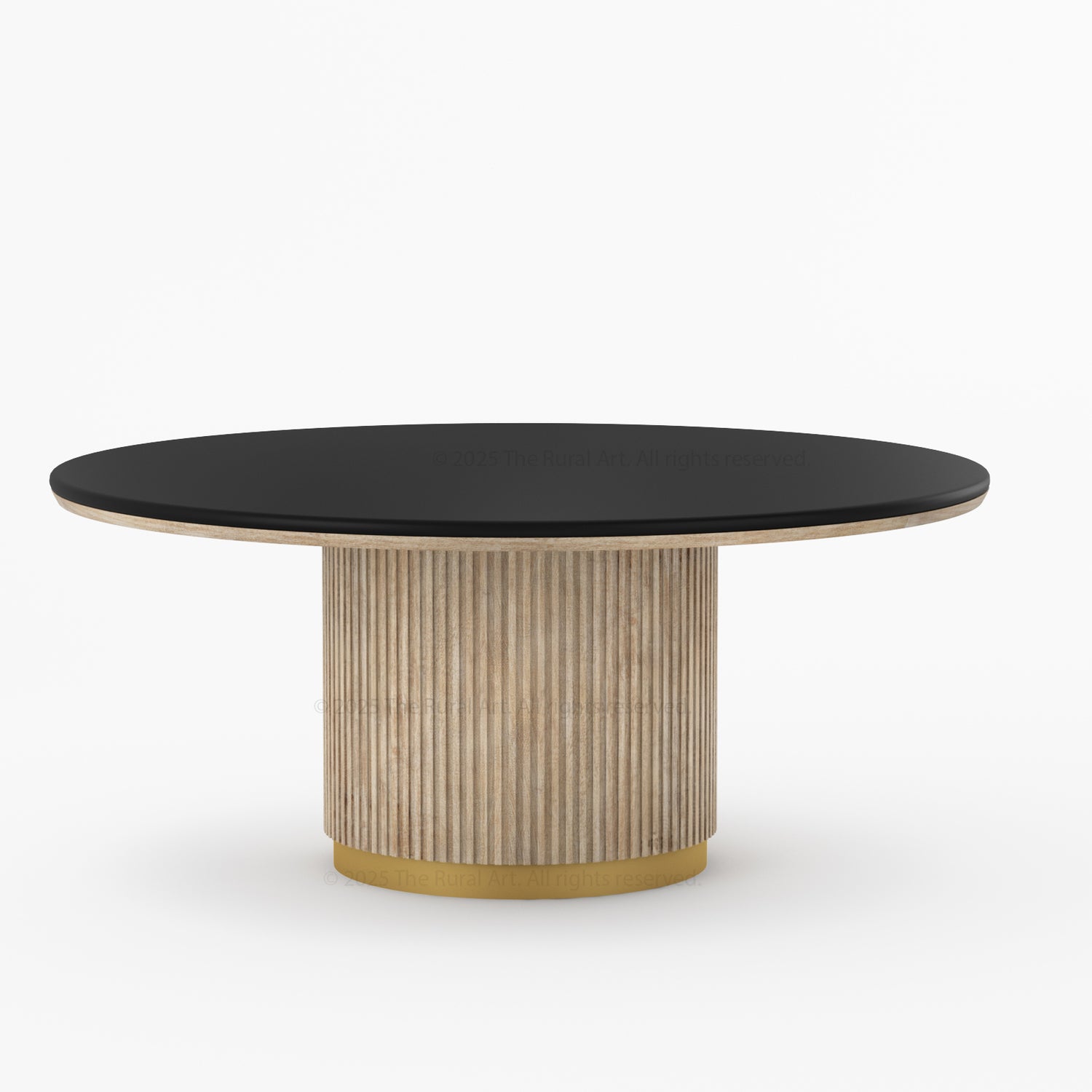 Auburn Round Dining Table with Fluted Pedestal Made in Solid Wood
