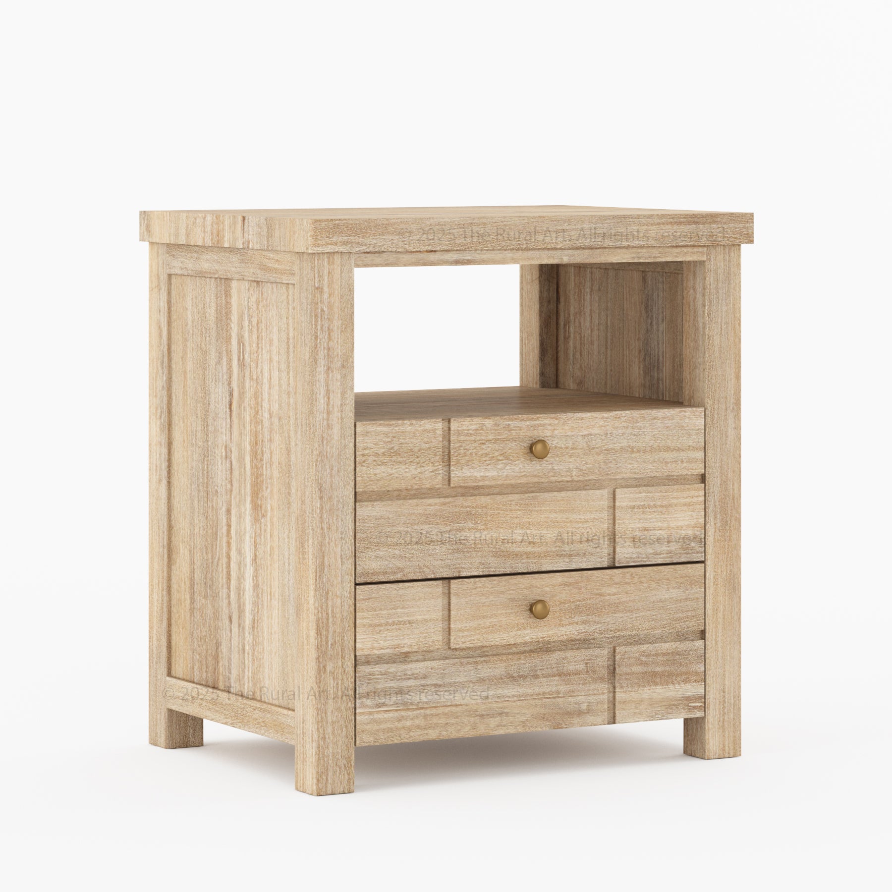 Princeton Solid Wood Nightstand with Geometric Design