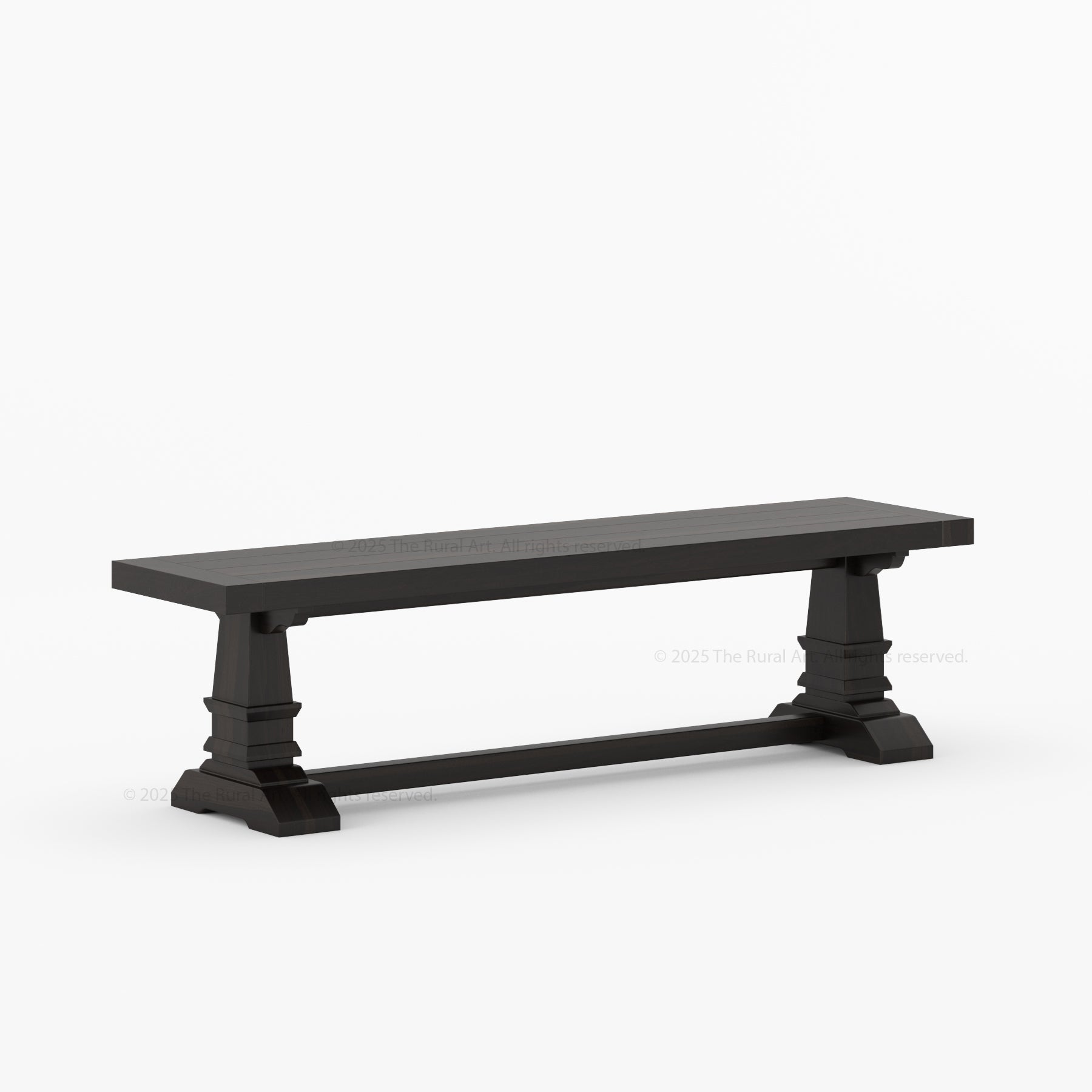 Roseville Dining Bench Solid Wood Trestle Base with Sculpted Details