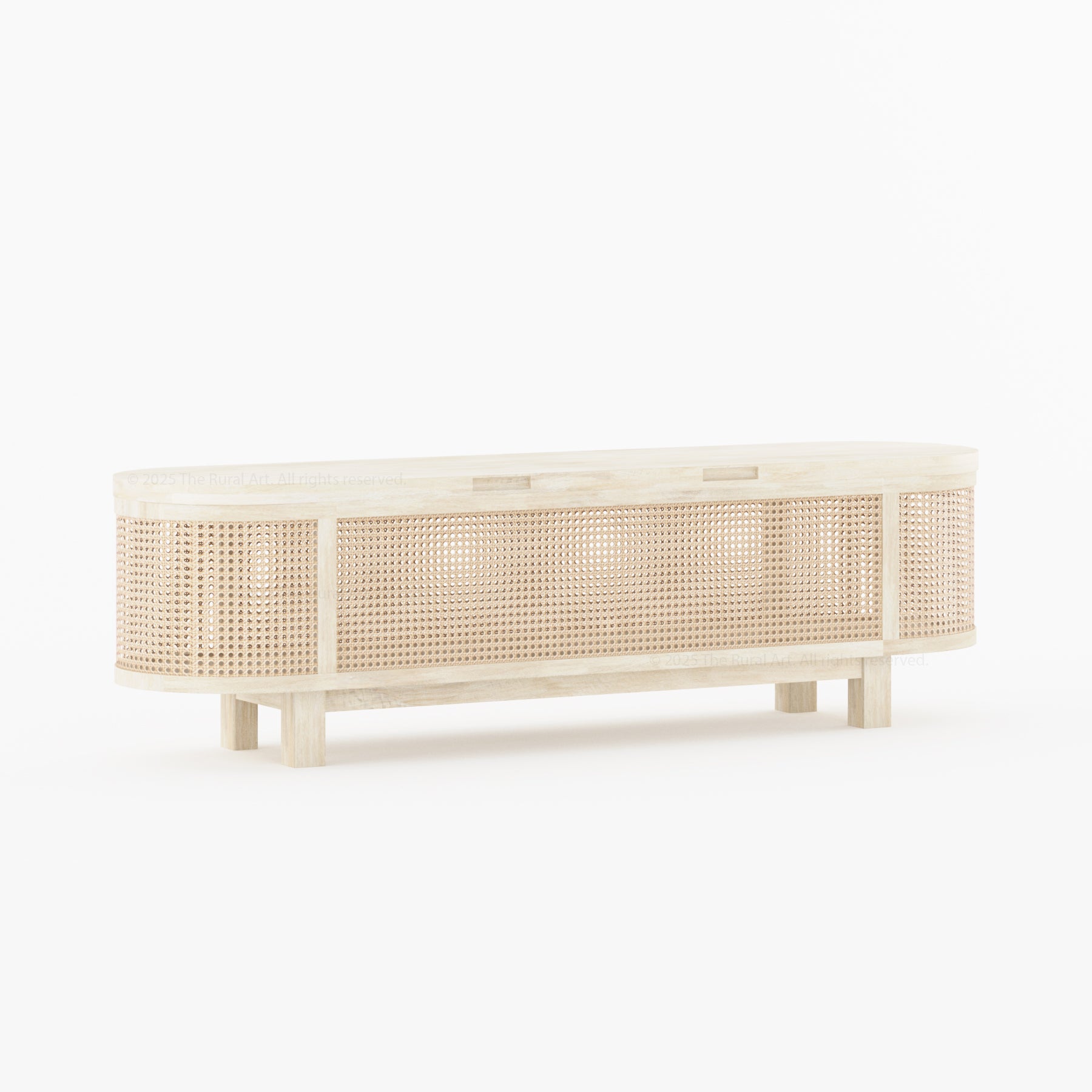 Davis Solid Wood & Cane Storage Bench