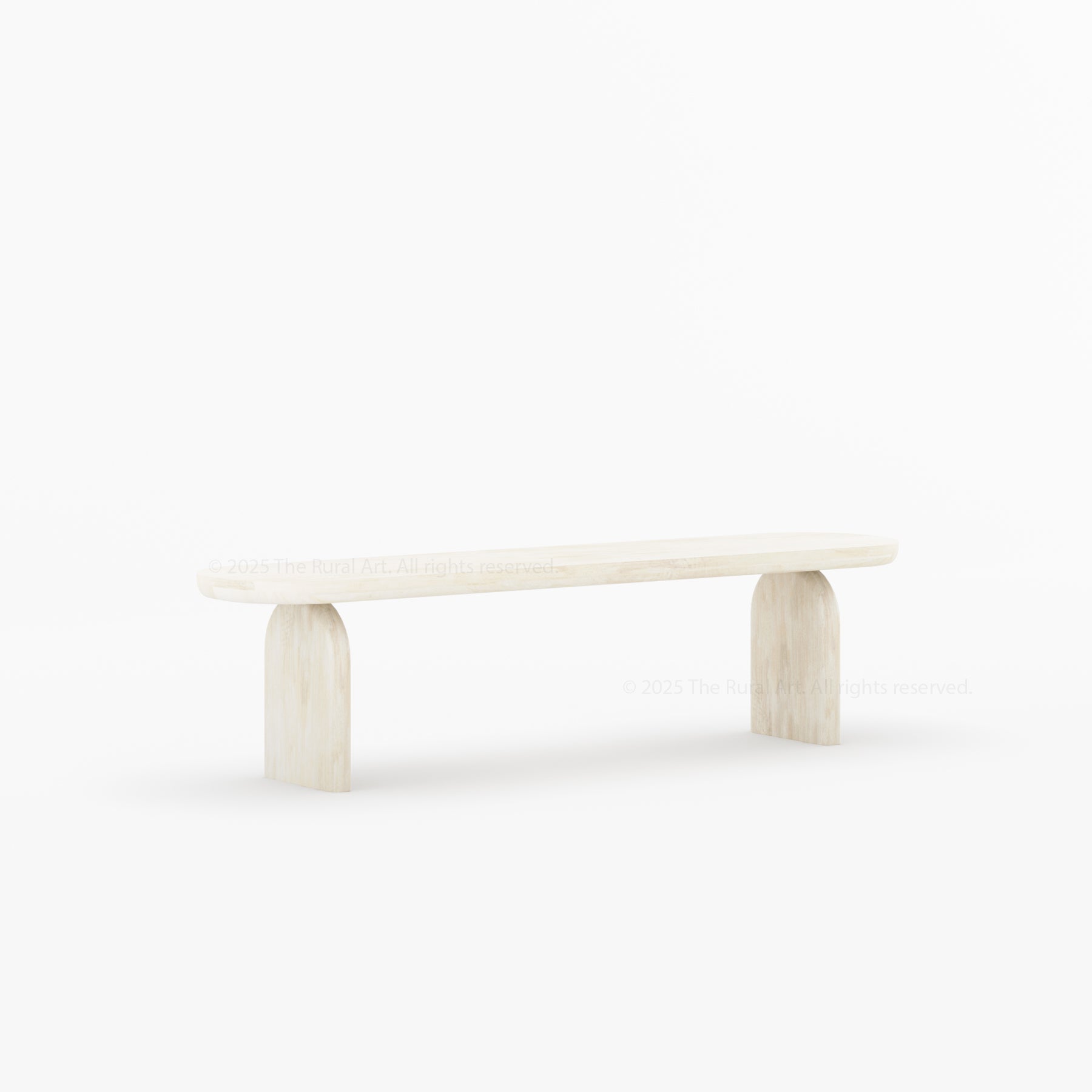 Blytheville Dual Tone Dining Bench with Curved Edges