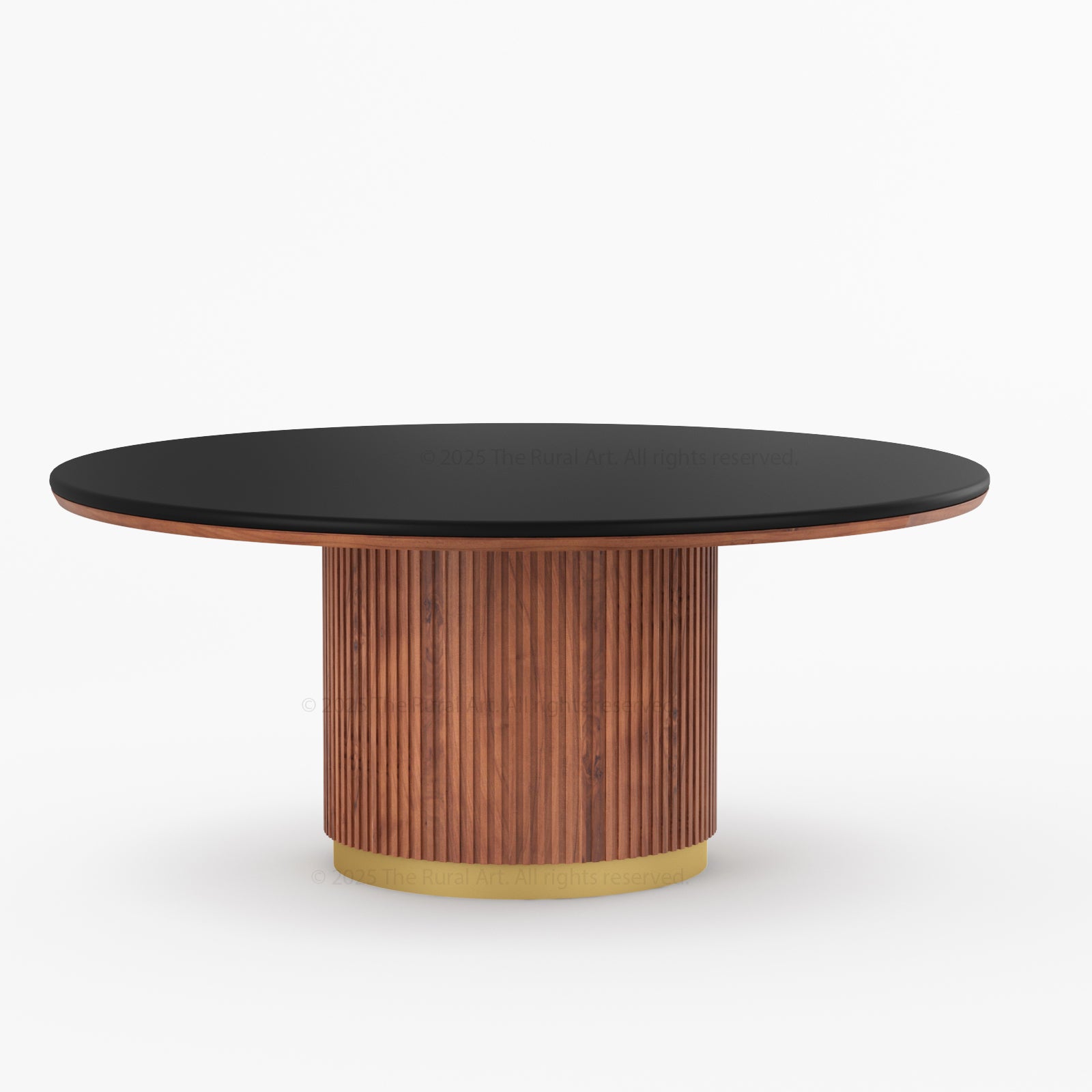 Auburn Round Dining Table with Fluted Pedestal Made in Solid Wood
