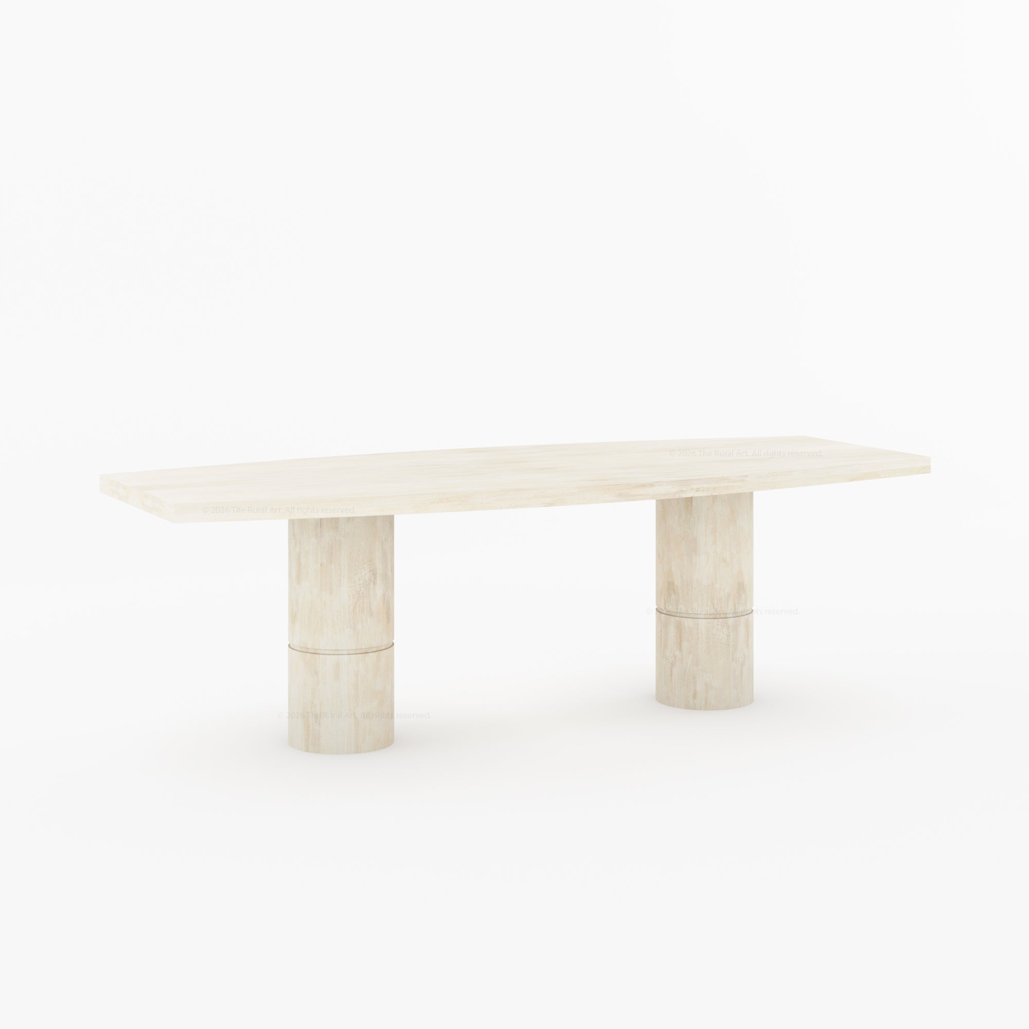 Winslow Sculpted Solid Wood Dining Table with Dual Pedestal Base