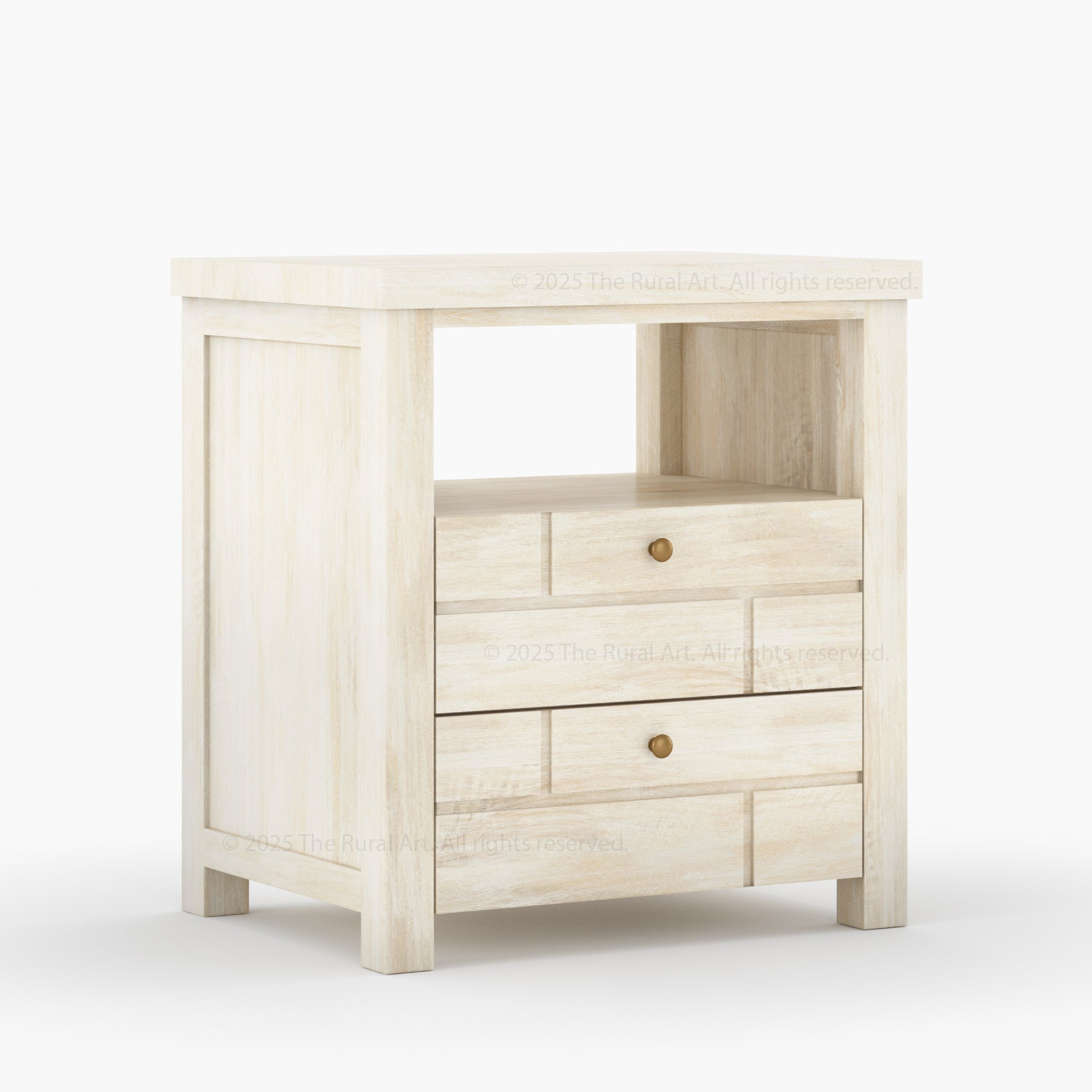 Princeton Solid Wood Nightstand with Geometric Design