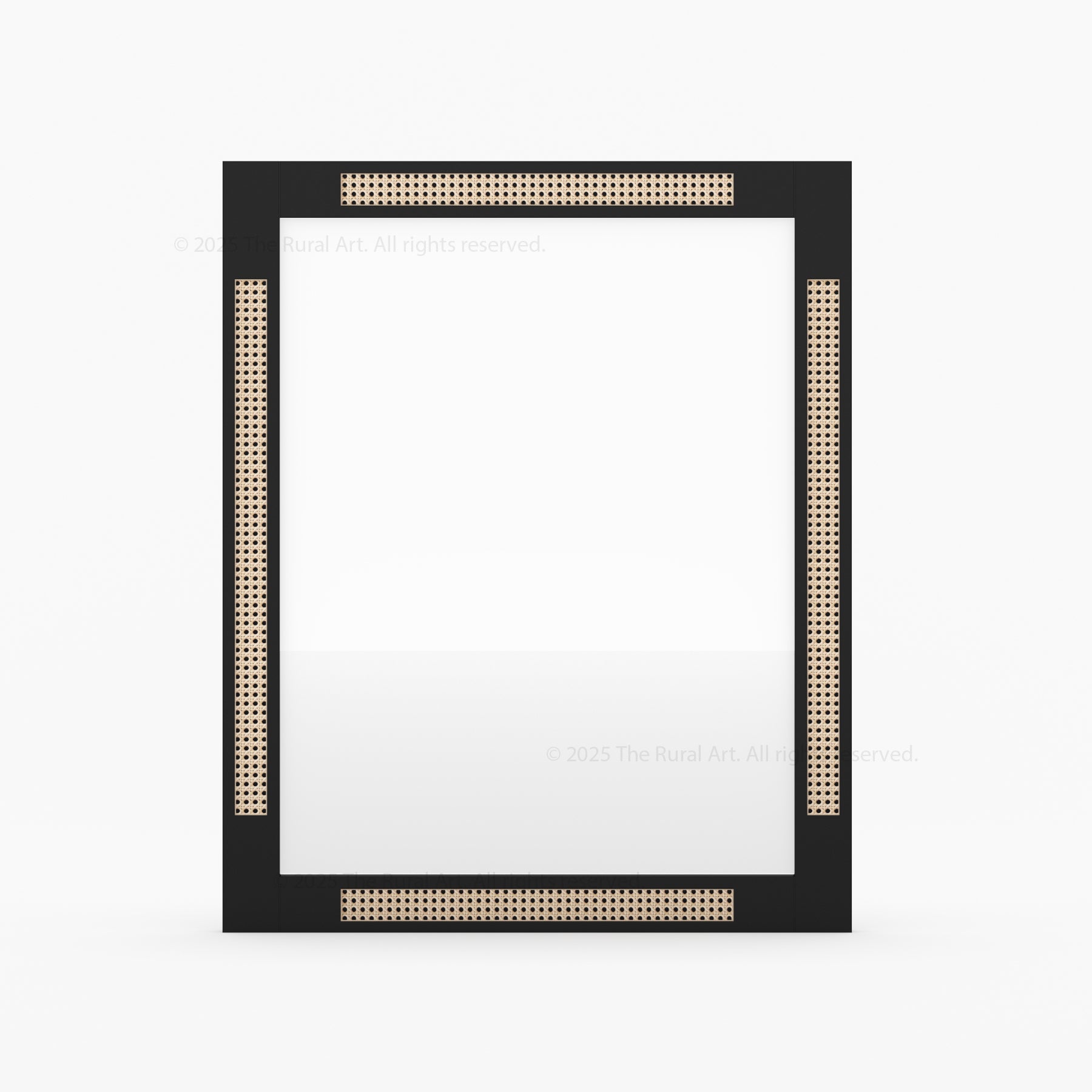 Hayward Handcrafted Solid Wood & Cane Wall Mirror