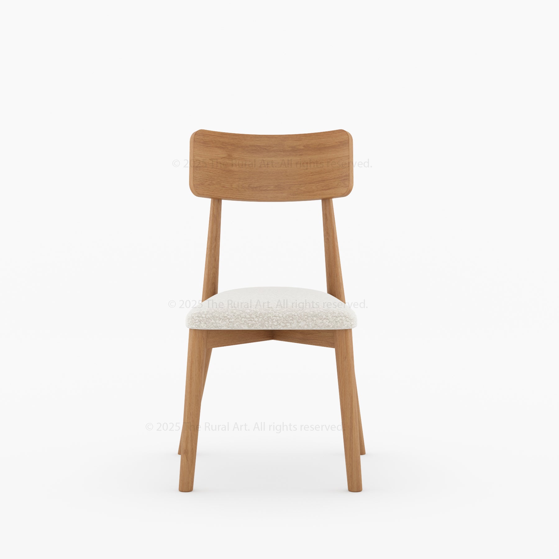 Blytheville Dining Chair – Solid Wood Frame with Bouclé Upholstered Cushion