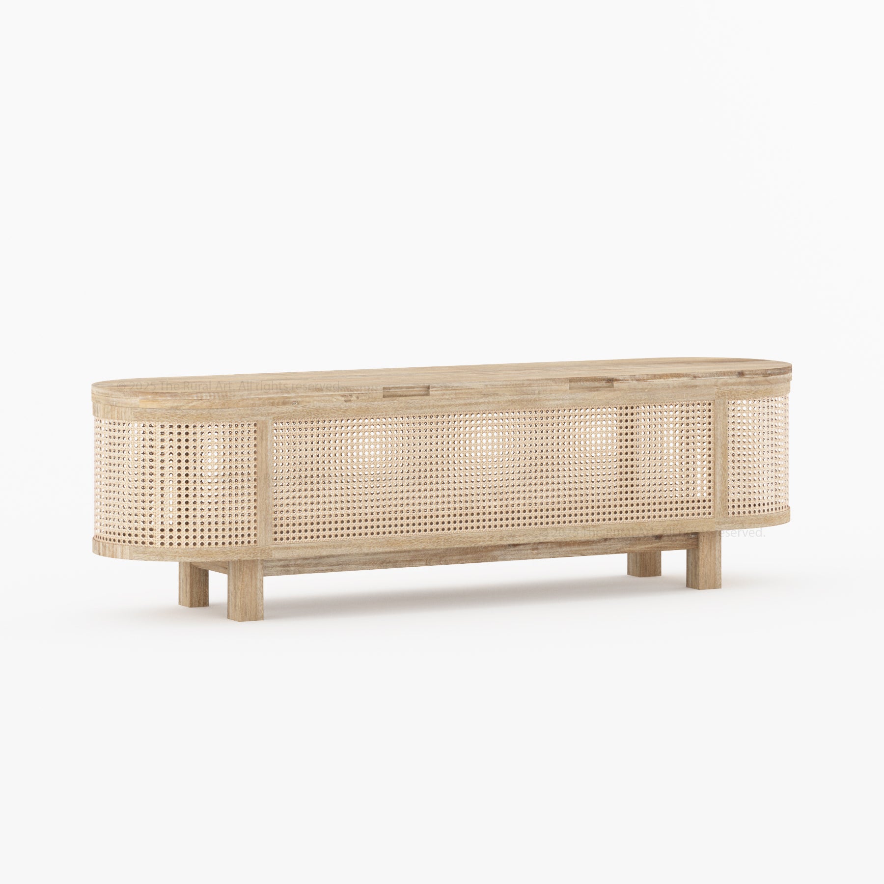 Davis Solid Wood & Cane Storage Bench