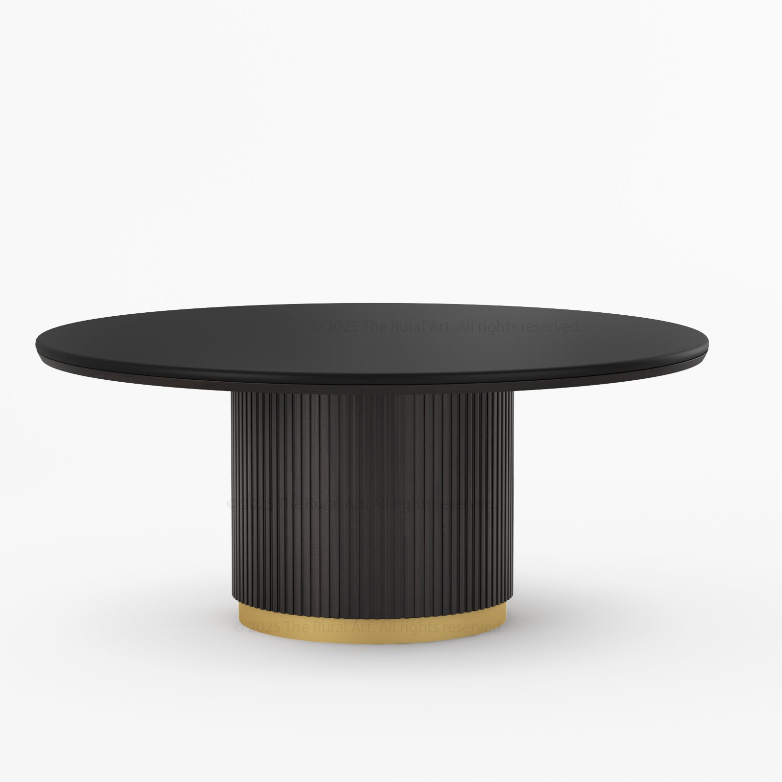 Auburn Round Dining Table with Fluted Pedestal Made in Solid Wood