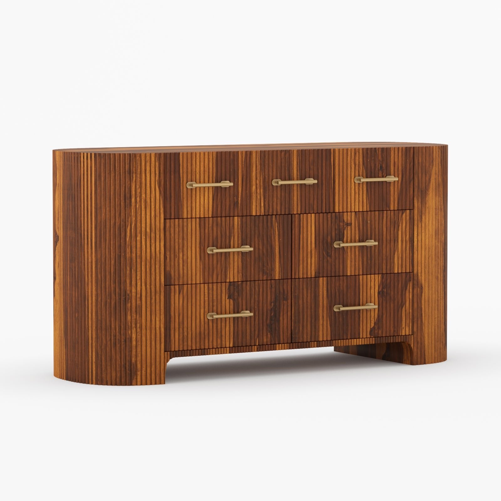 Bartow Fluted Solid Wood Dresser – 5, 6, 7 & 9 Drawer Storage Chest